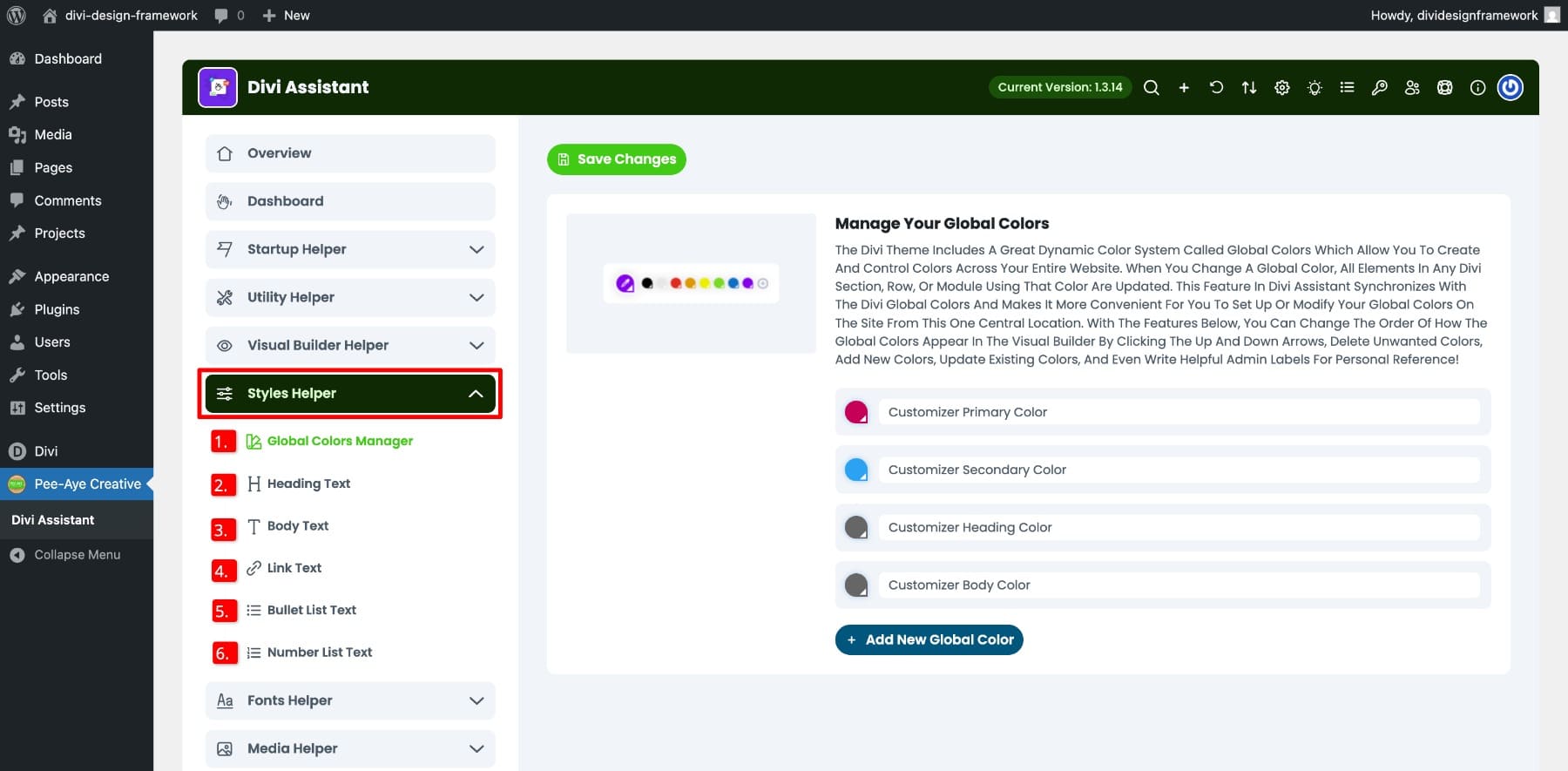divi assistant Styles Helper