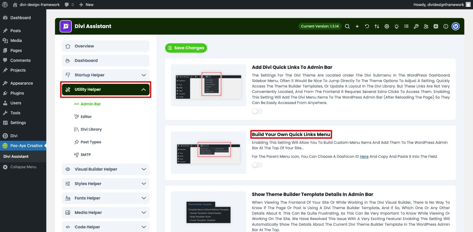 divi assistant utility builder tab