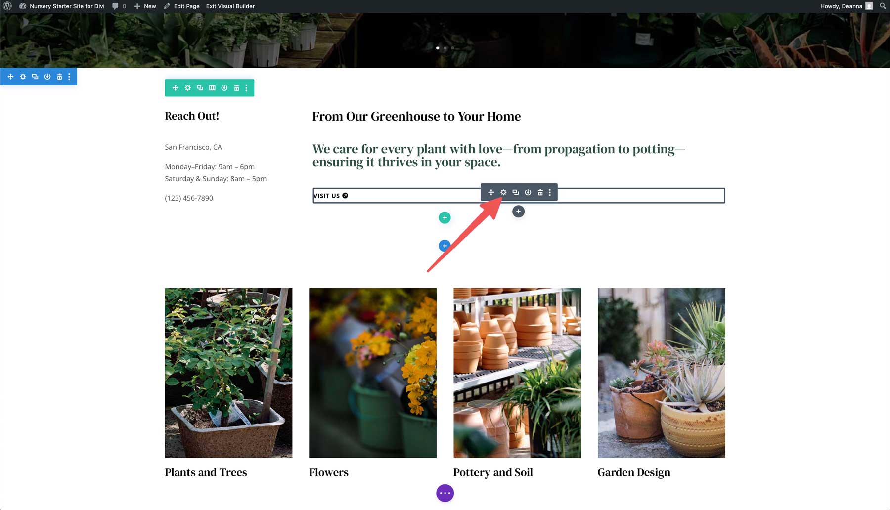 Nursery starter site for Divi