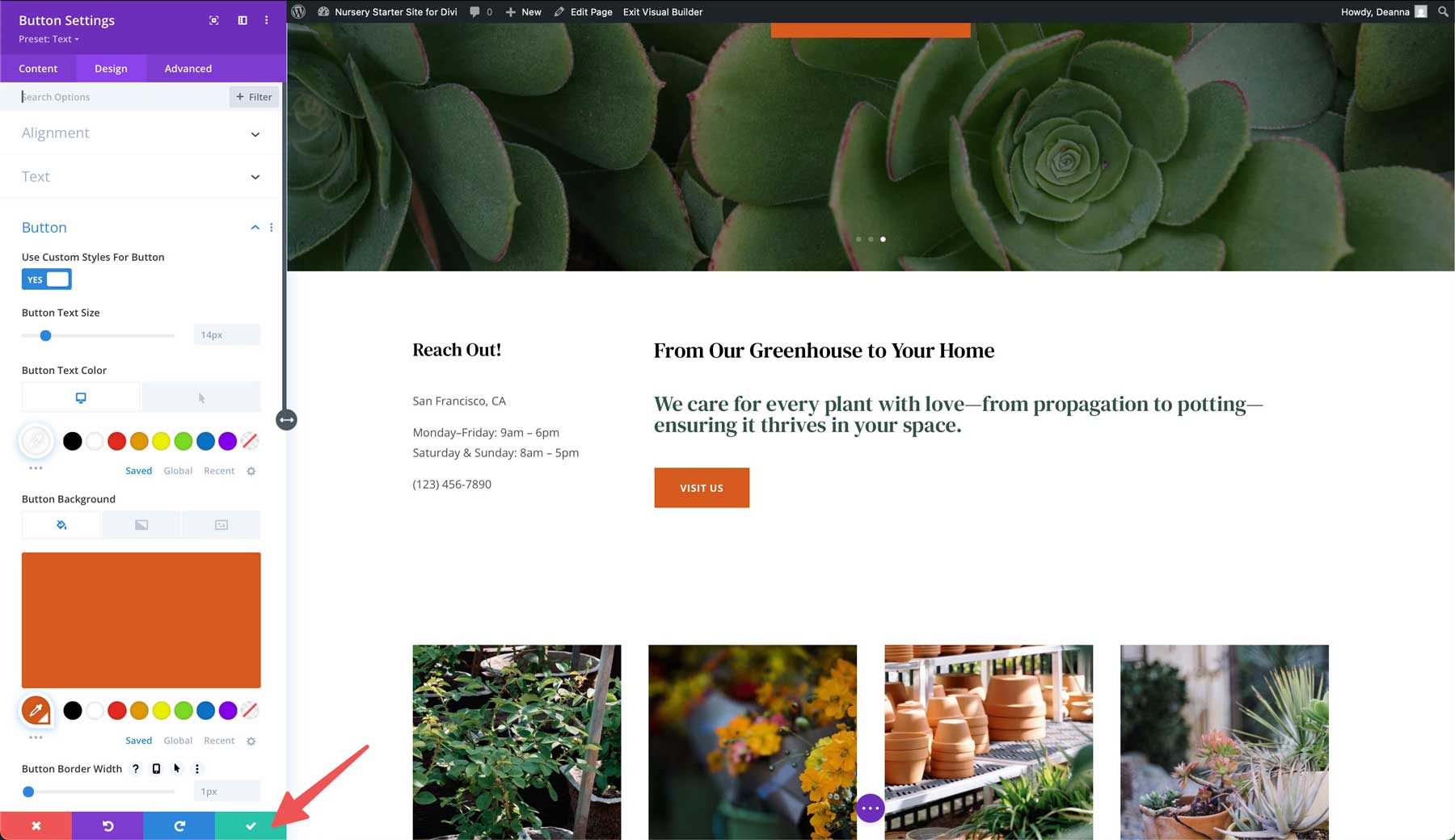 Nursery starter site for Divi