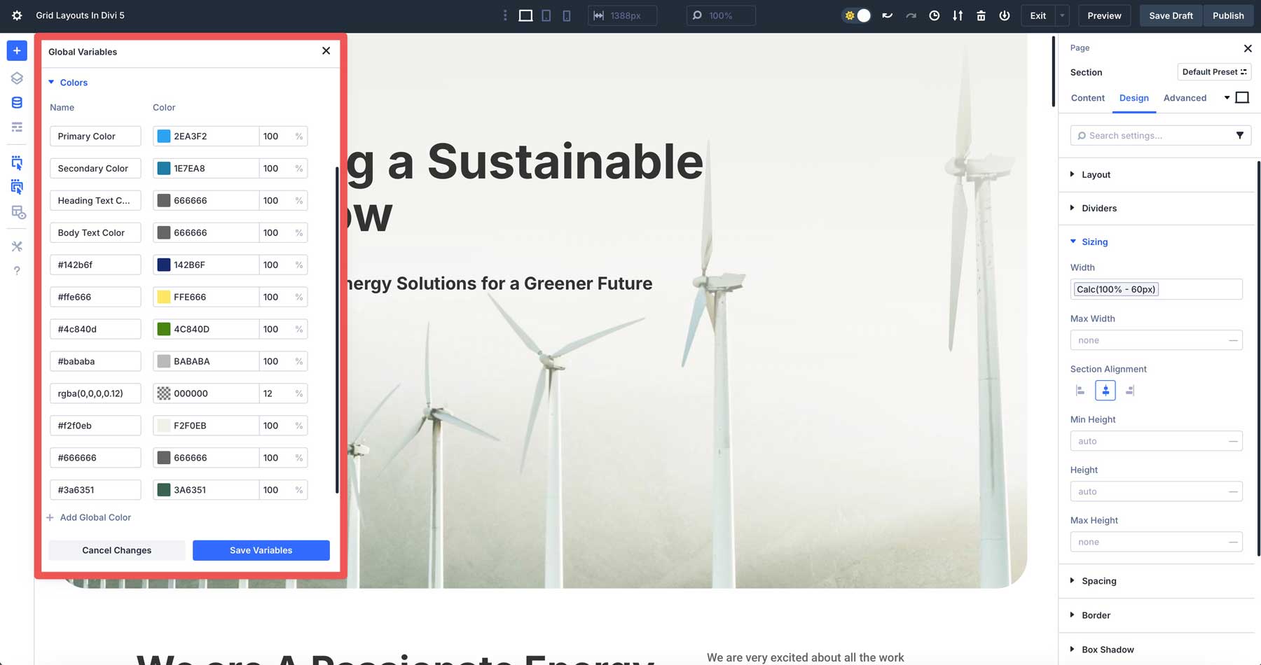 Color Variables in Divi 5