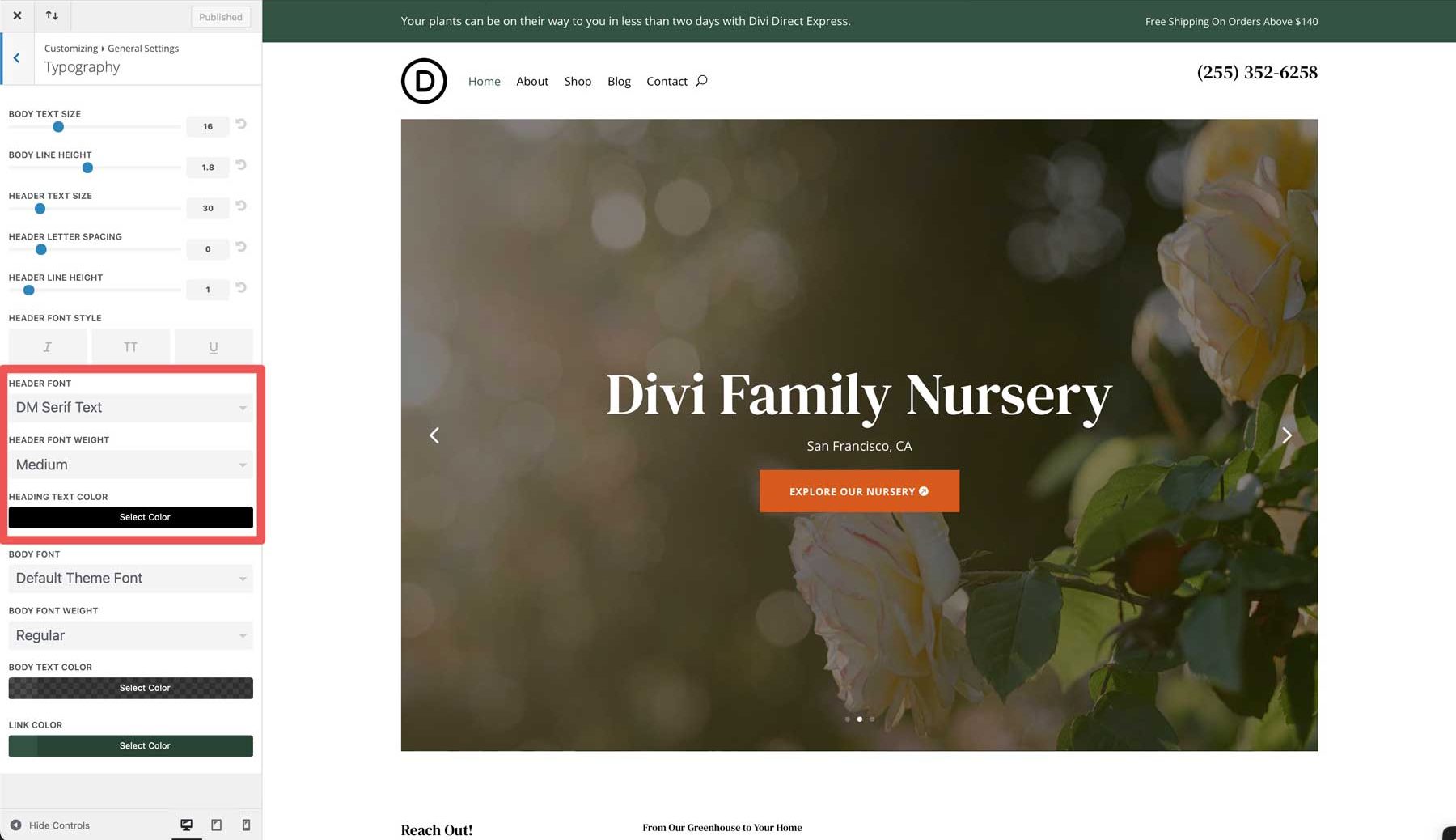 Nursery starter site for Divi