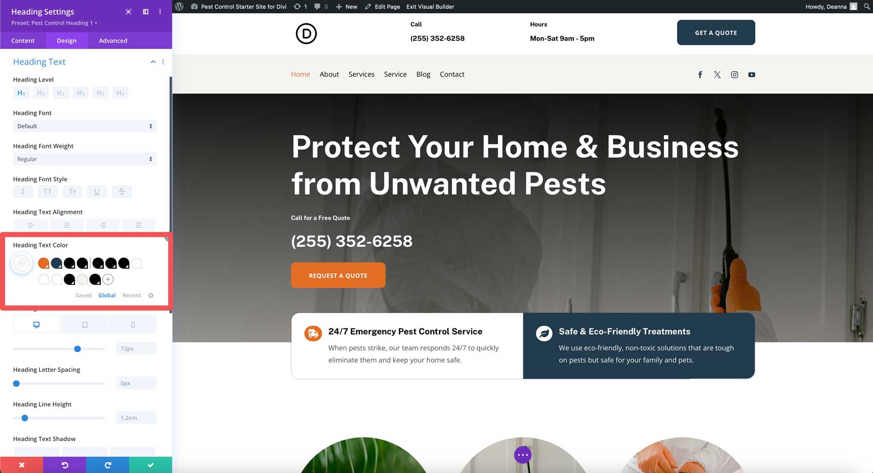 Pest Control starter site for Divi