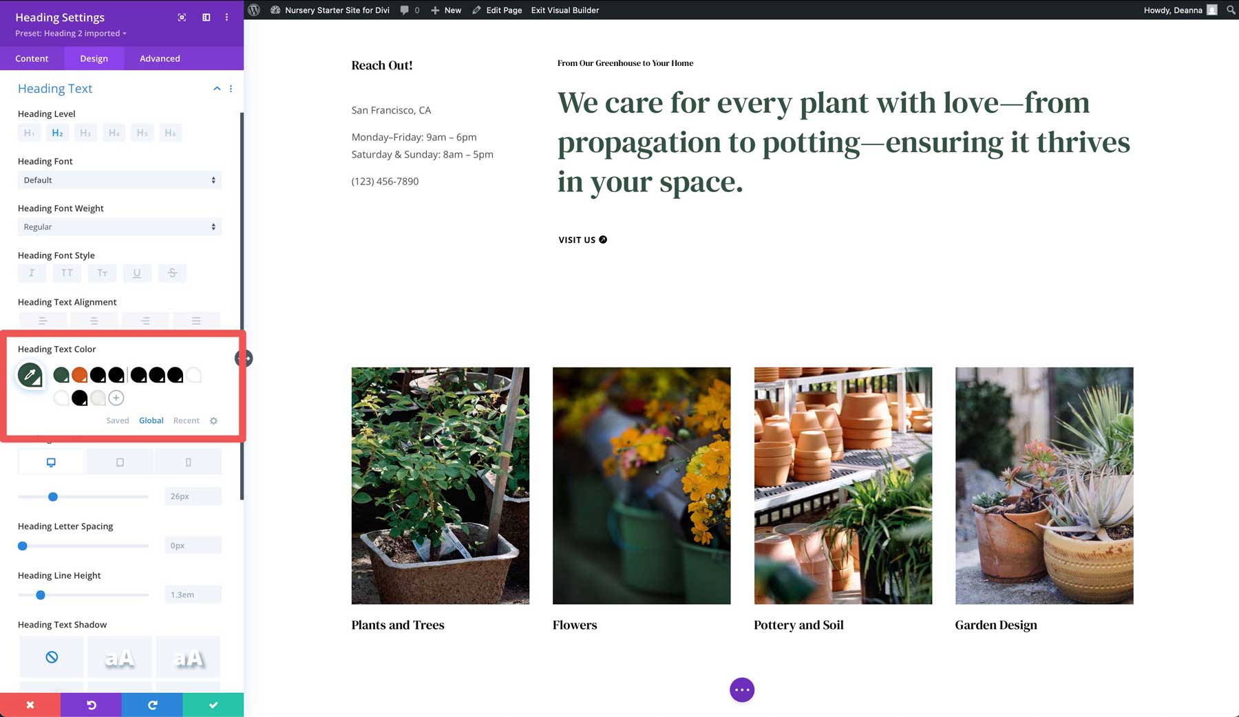 Nursery starter site for Divi