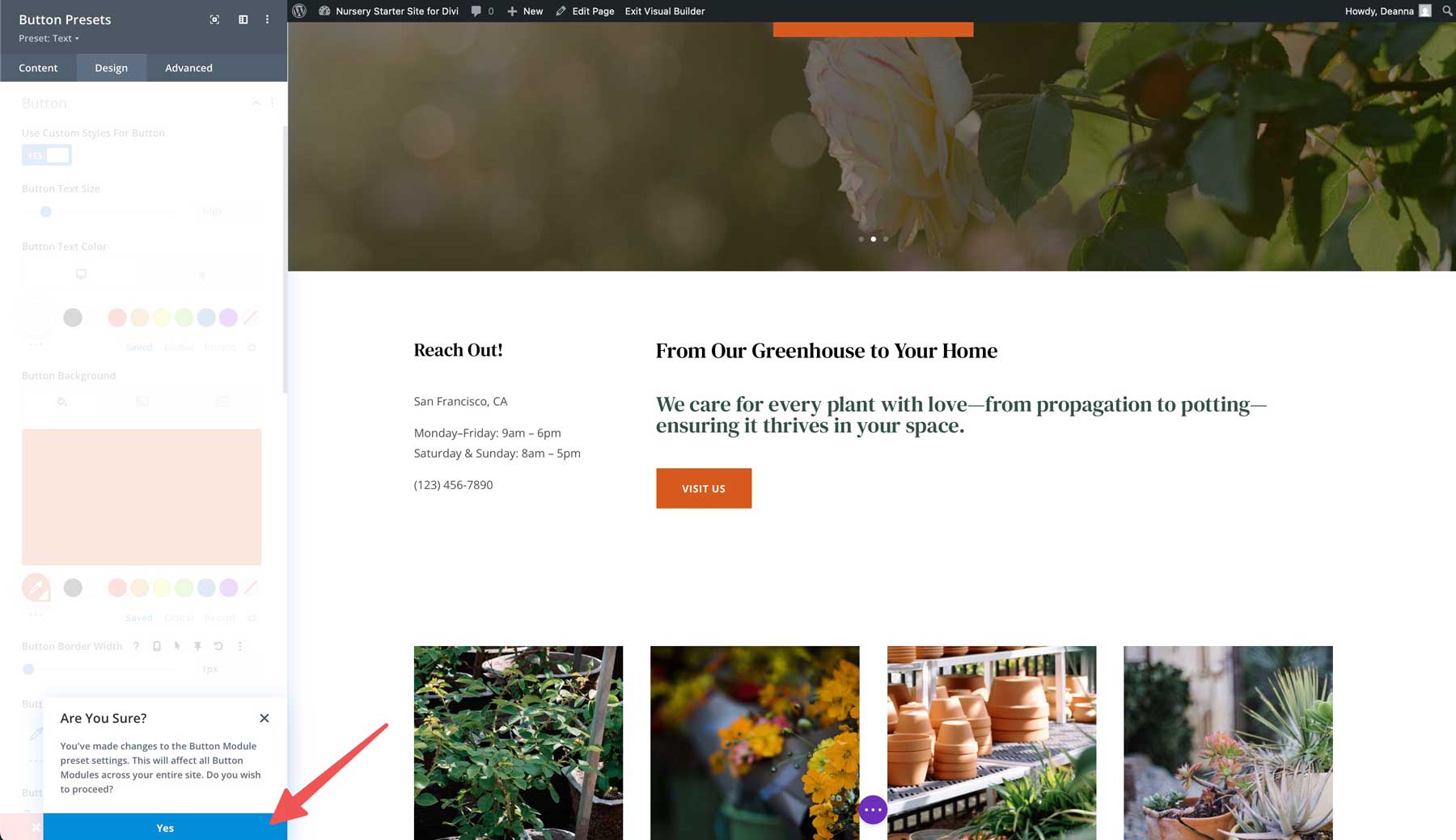 Nursery starter site for Divi