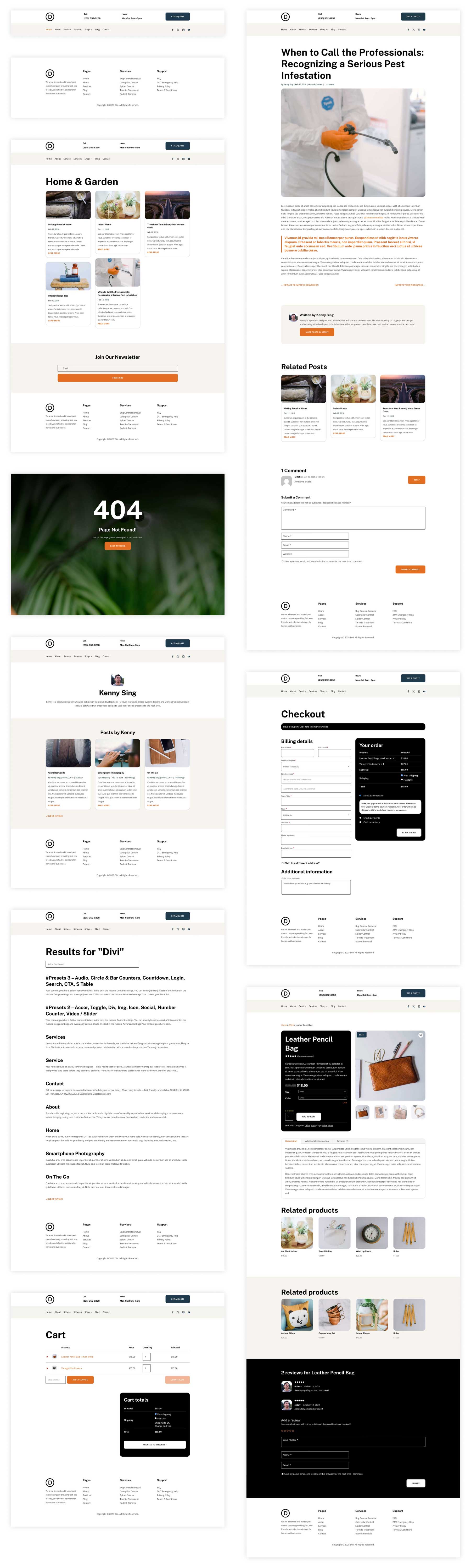 Pest Control starter site for Divi