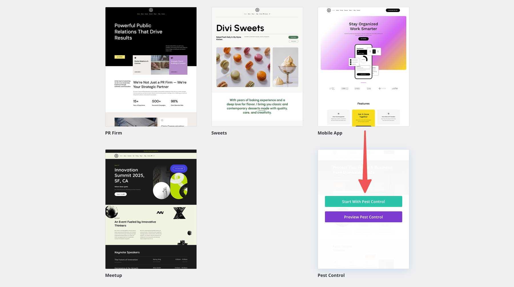Pest Control starter site for Divi