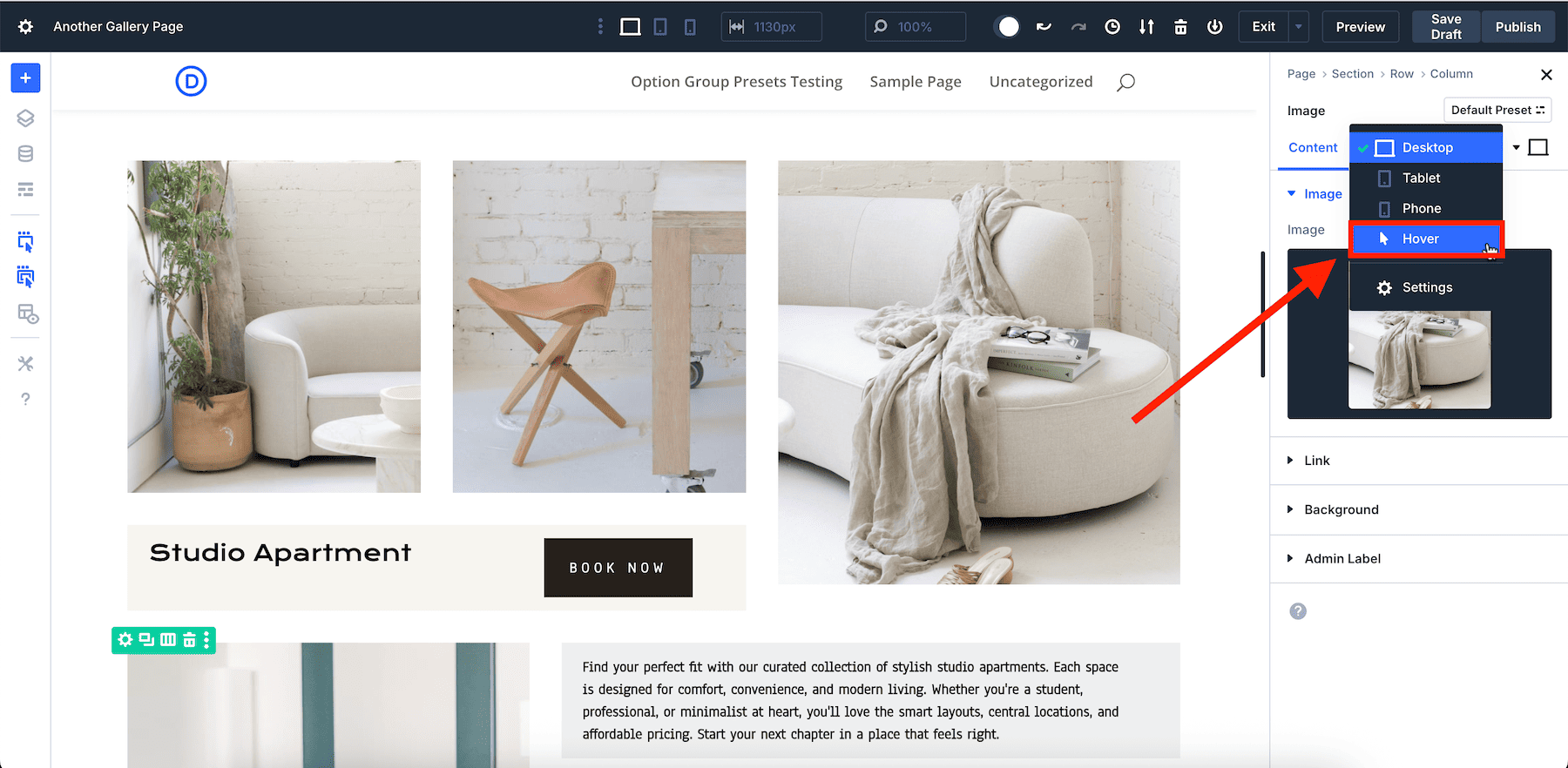 switch to hover mode