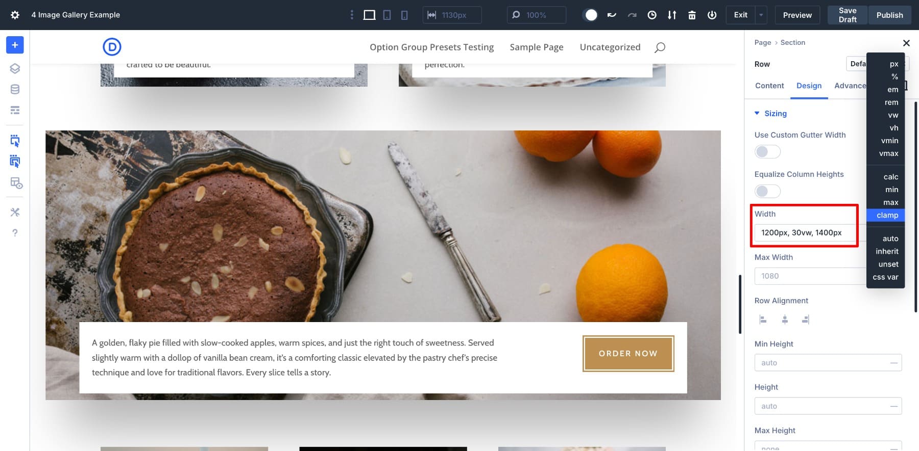 using clamp for responsive designs