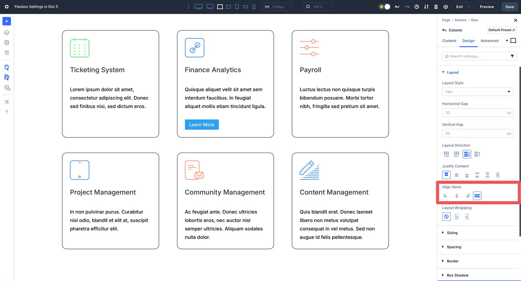 Flexbox Settings In Divi 5