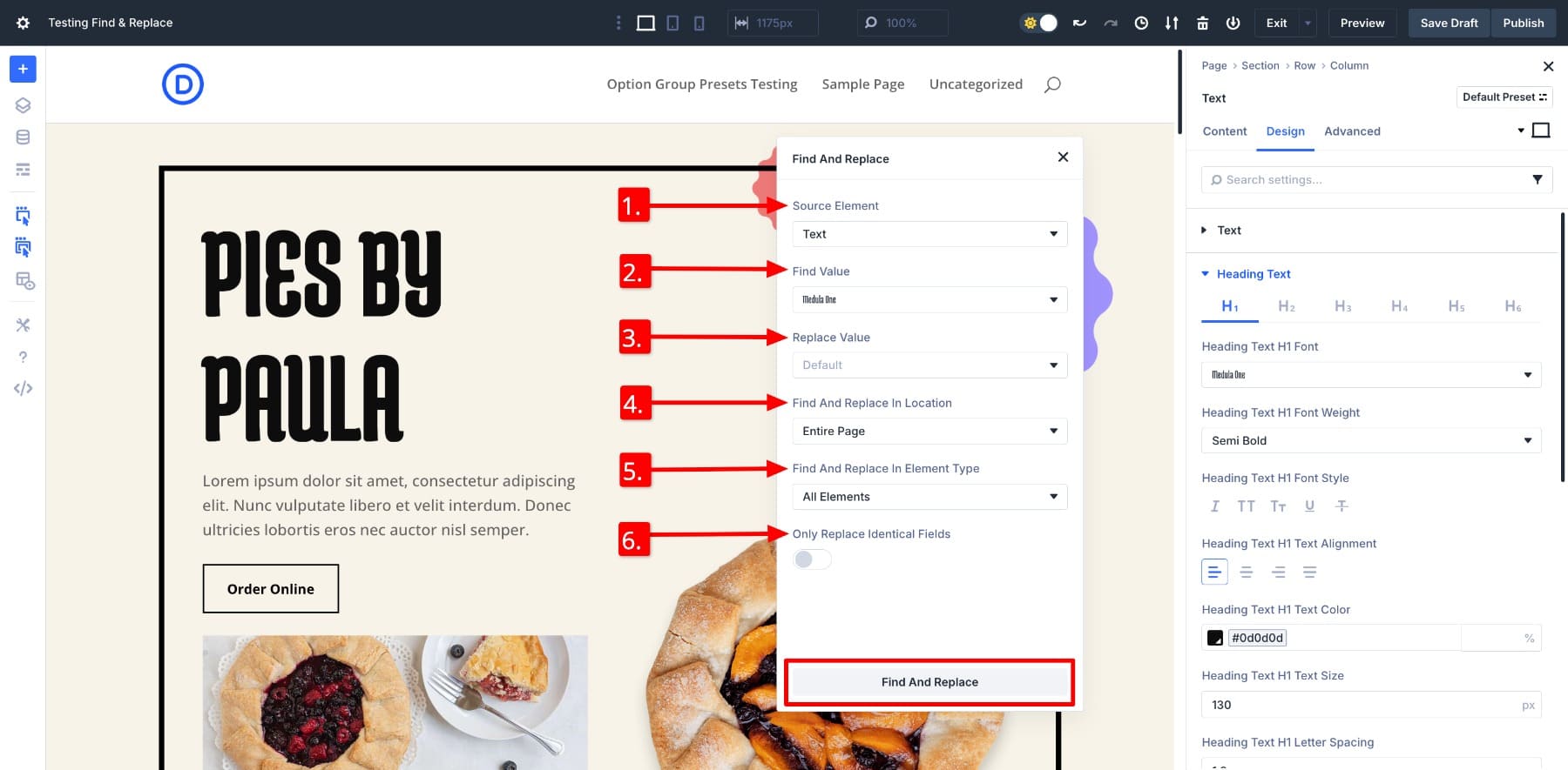Find And Replace panel