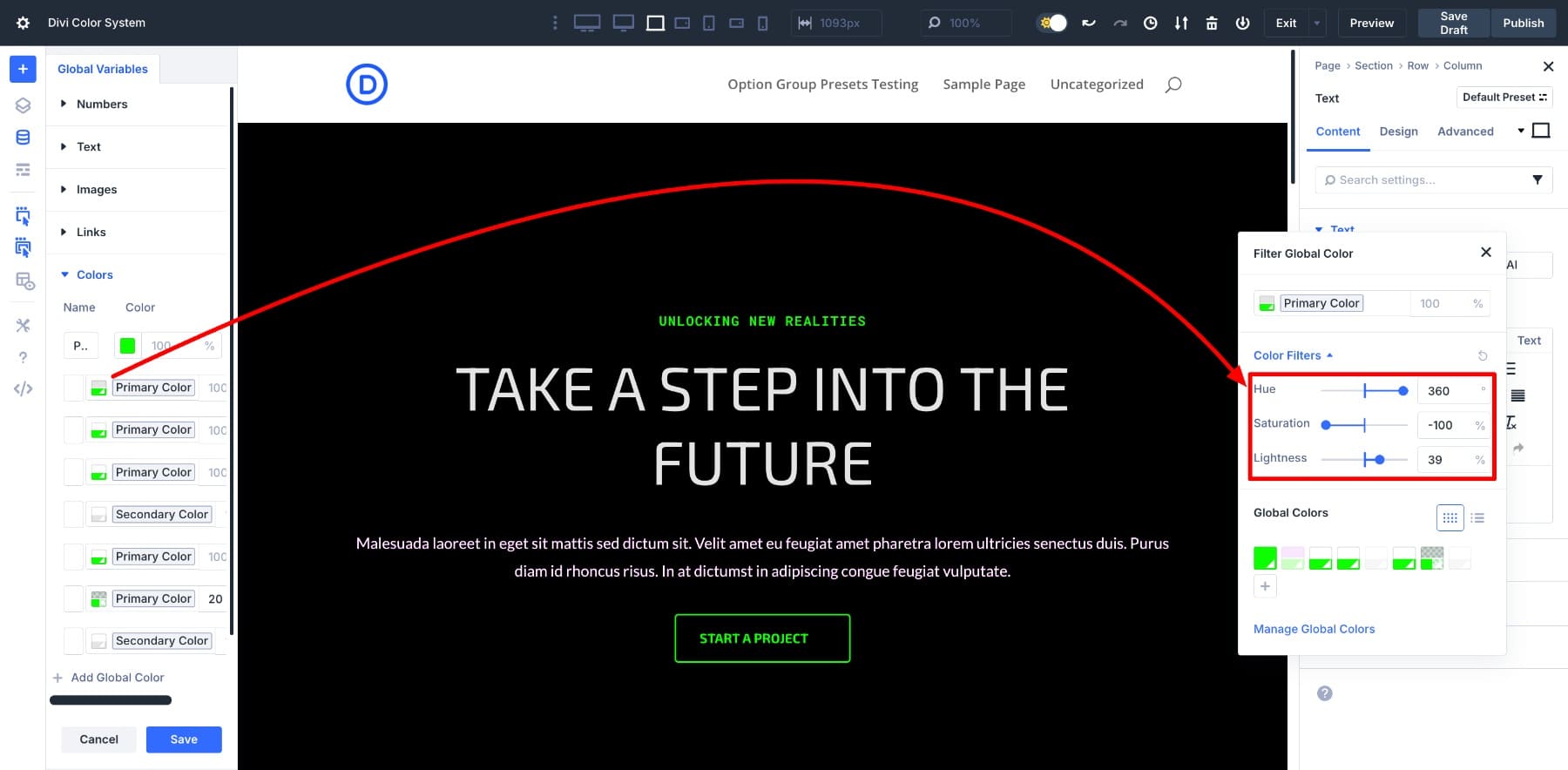 changing only secondary color