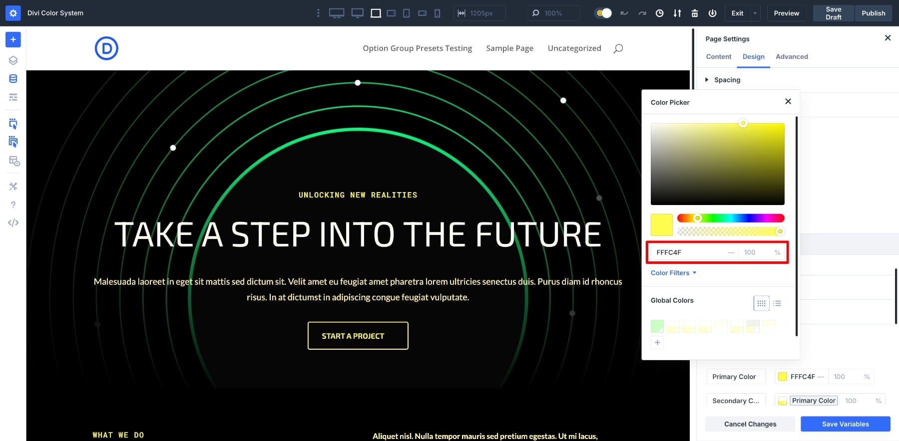 changing primary color to update every other color