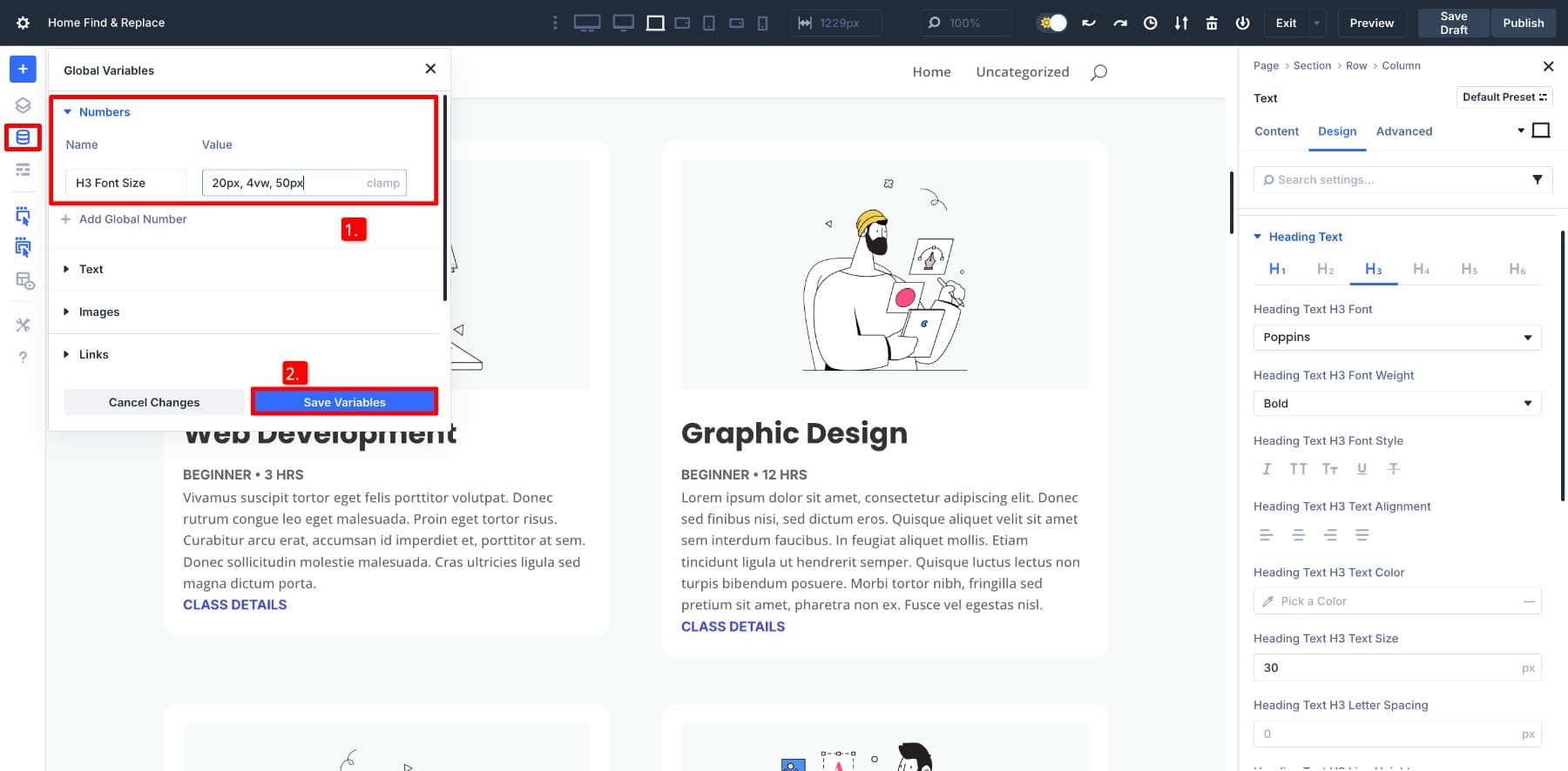 creating a number variable