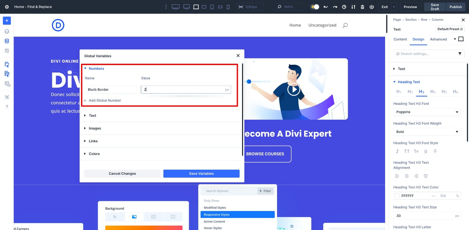 creating a number variable