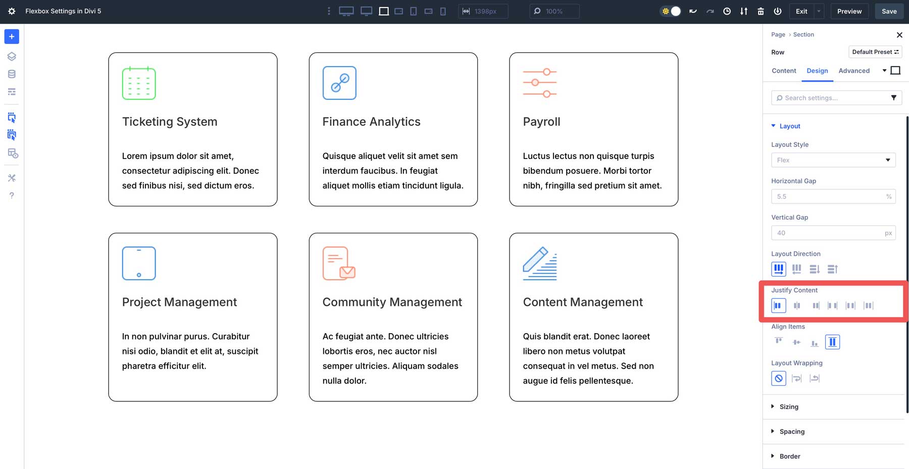 Flexbox Setting In Divi 5