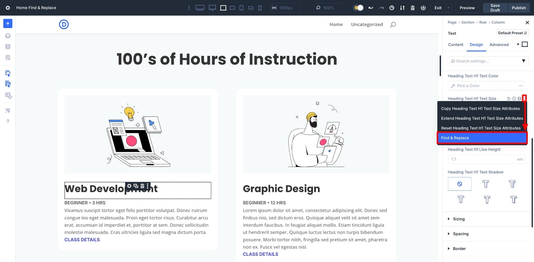 locate find and replace 