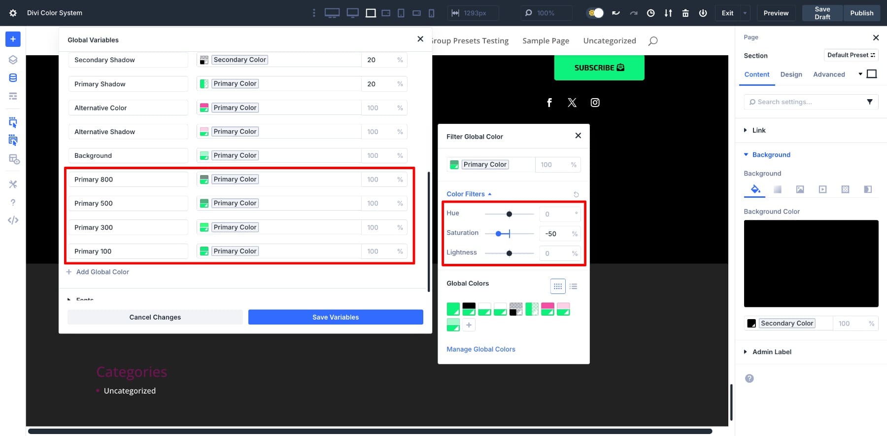 create relative colors