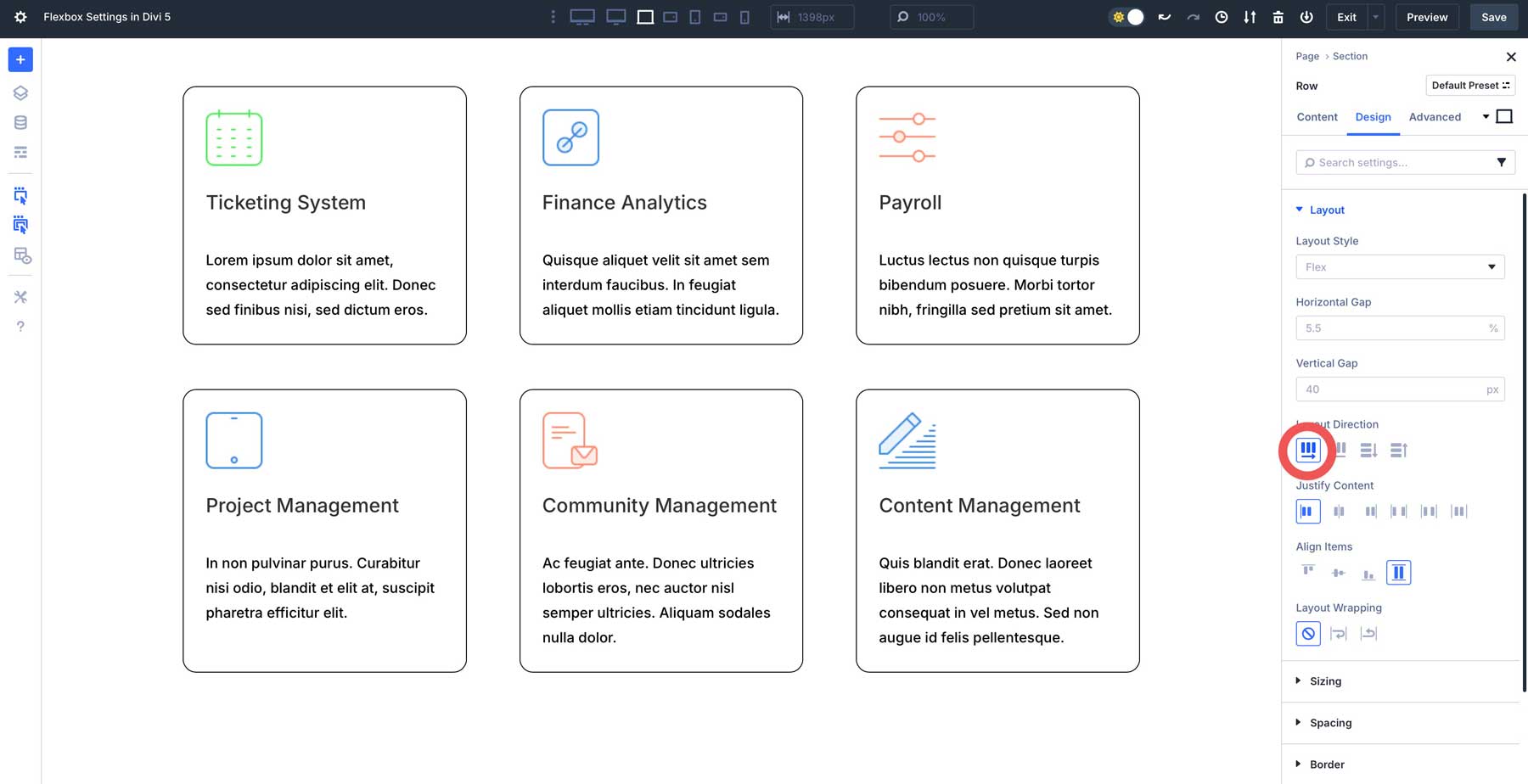 Flexbox Setting In Divi 5