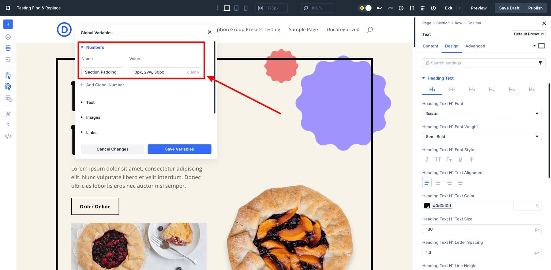saving design variables