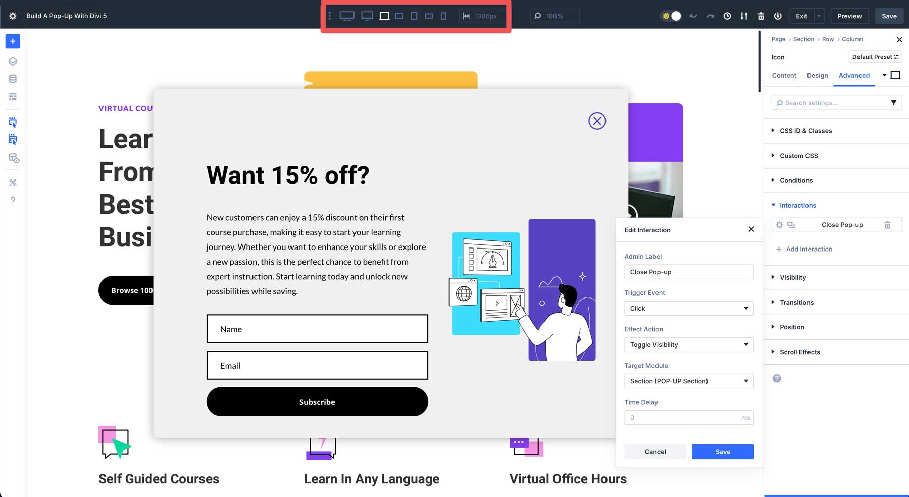 Build A Pop-Up With Divi 5