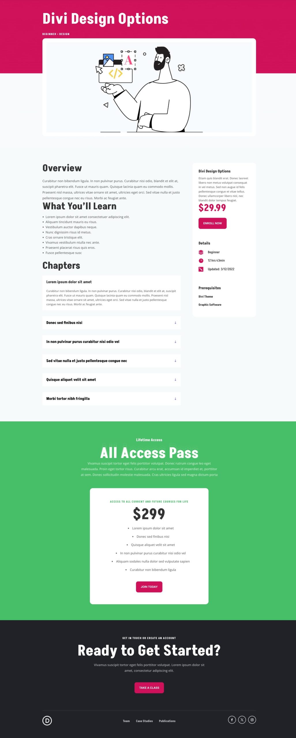 updated course landing page