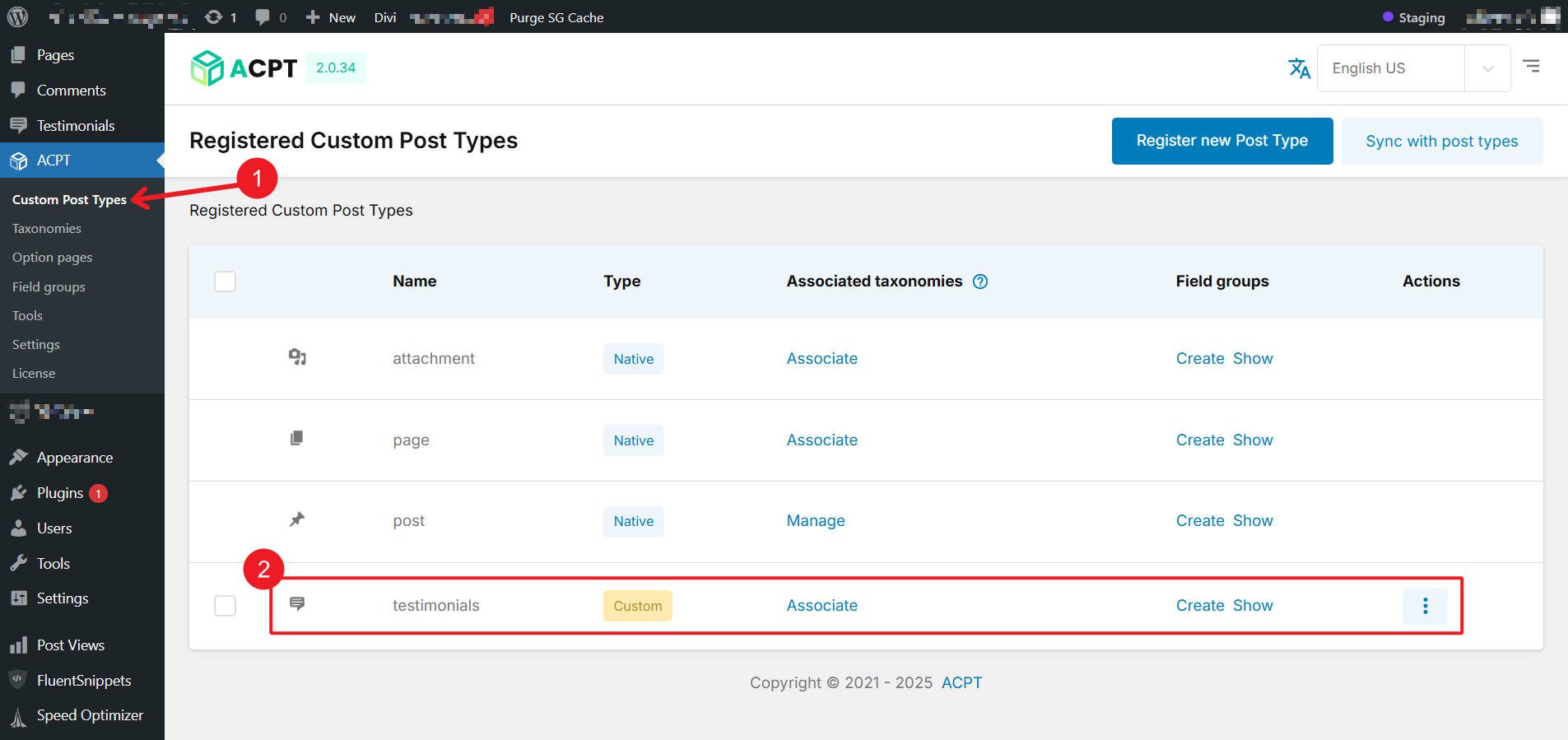 ACPT CPT Creation and Editing Page