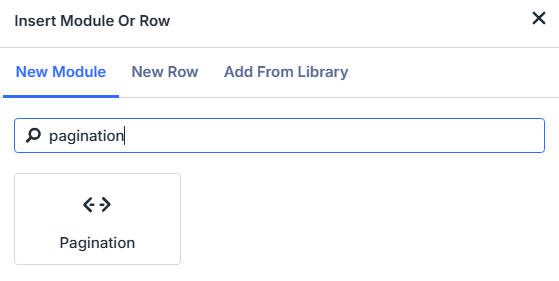 Add Pagination Module from Picker