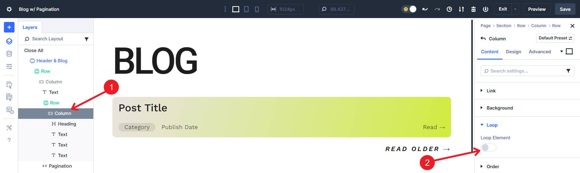 Create Loop Container - Step 1-2