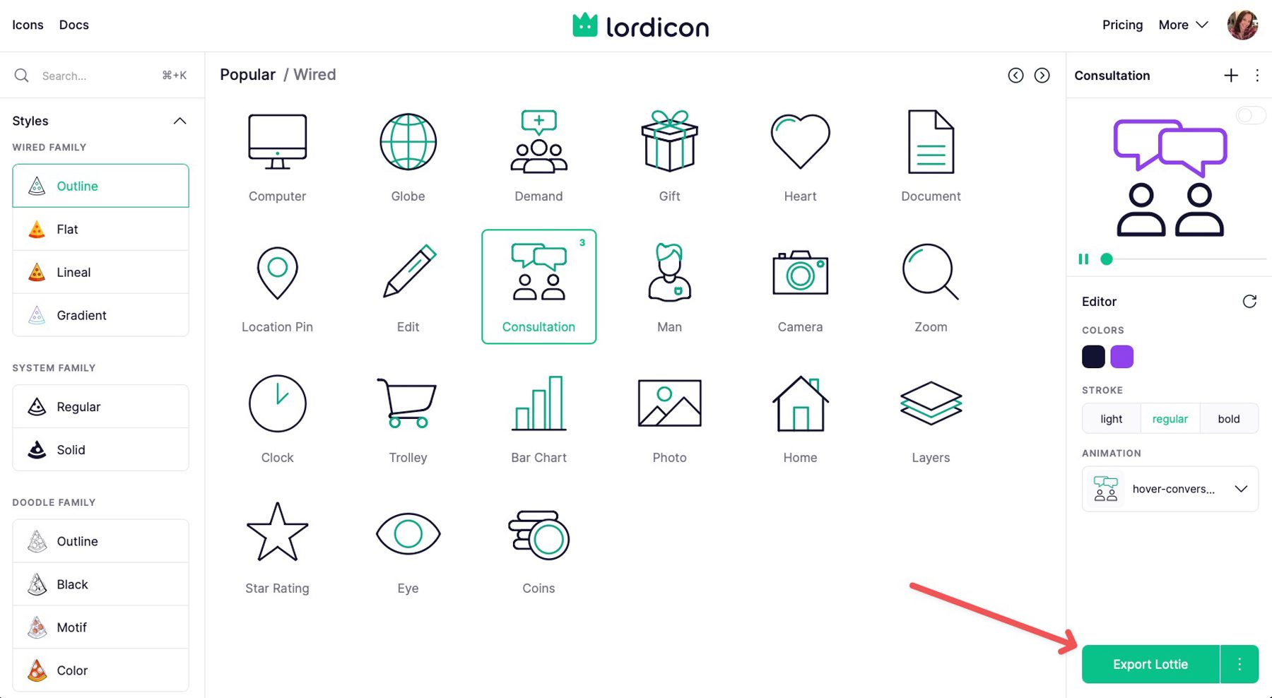 Lordicon icons