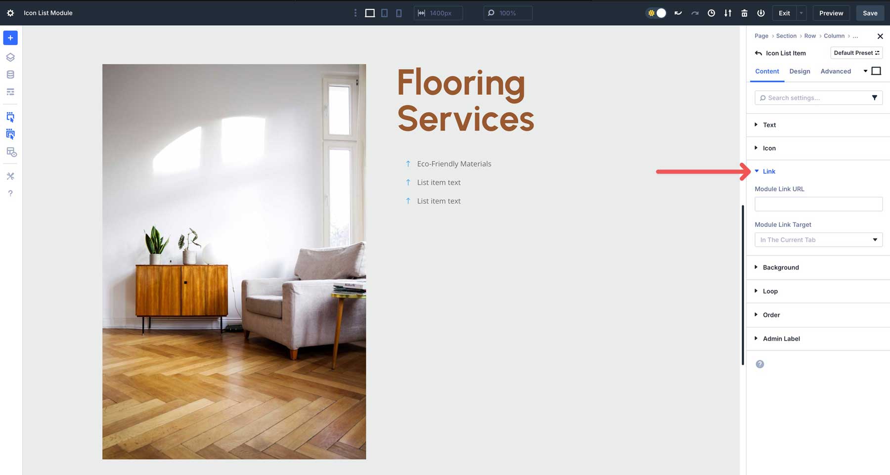 Icon List module in Divi 5