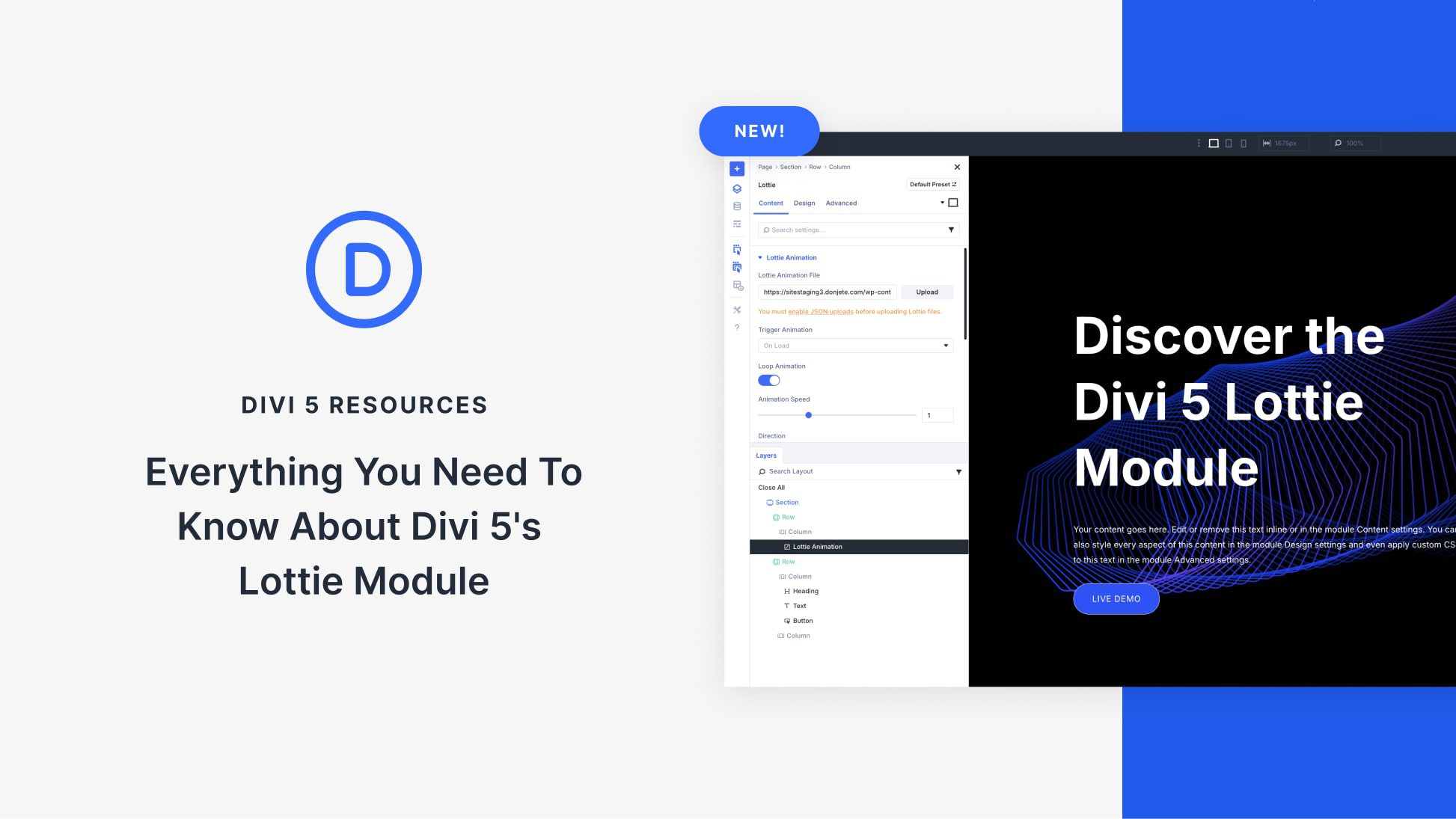 Everything You Need To Know About Divi 5’s Lottie Module