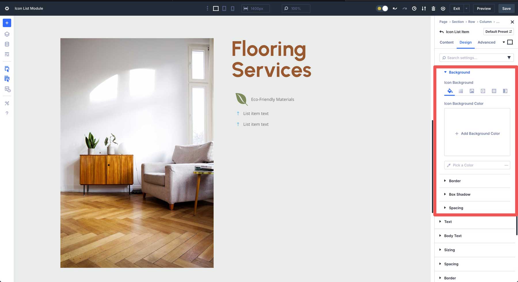 Icon List Module in Divi 5