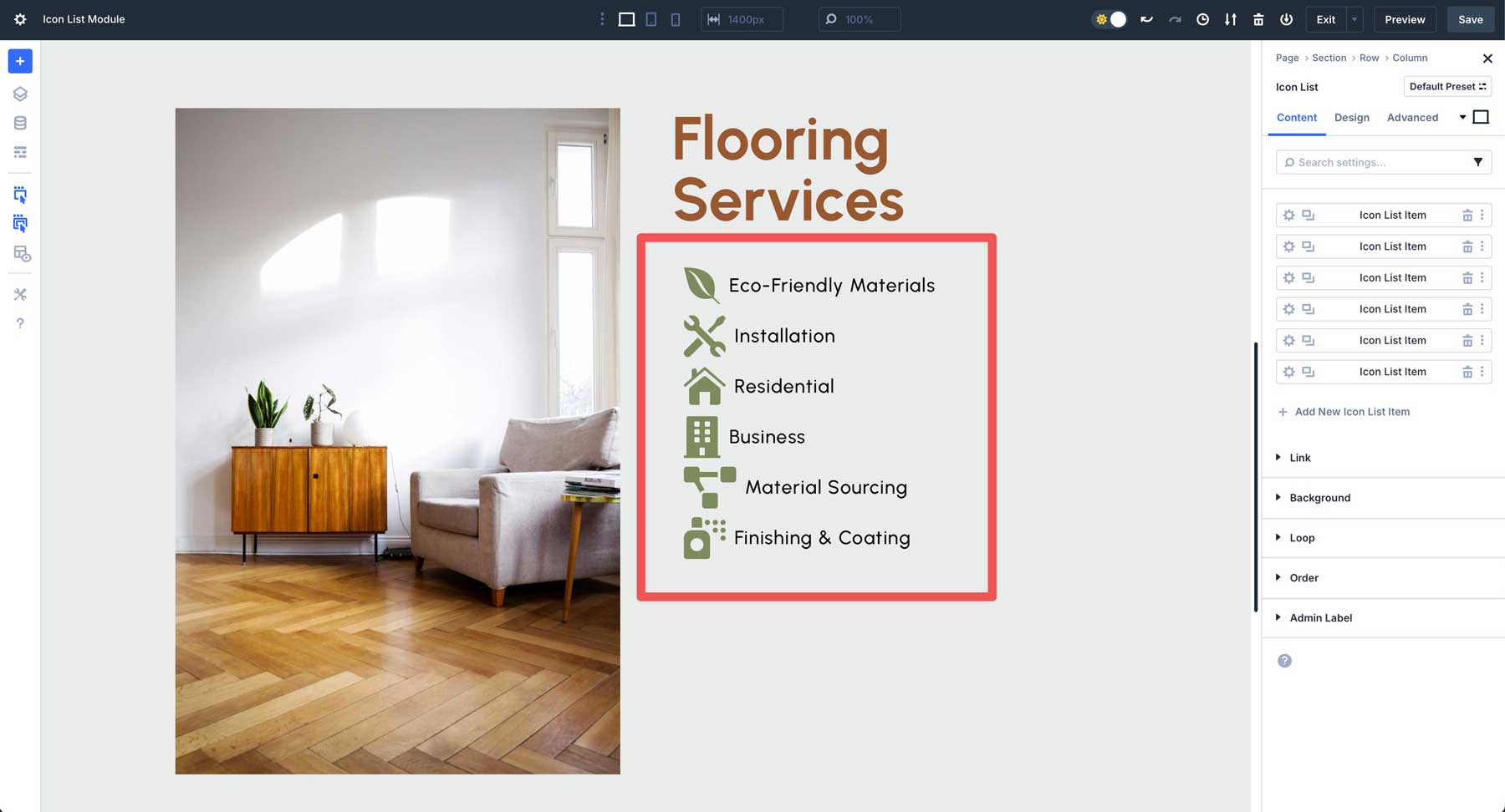 Icon List Module in Divi 5