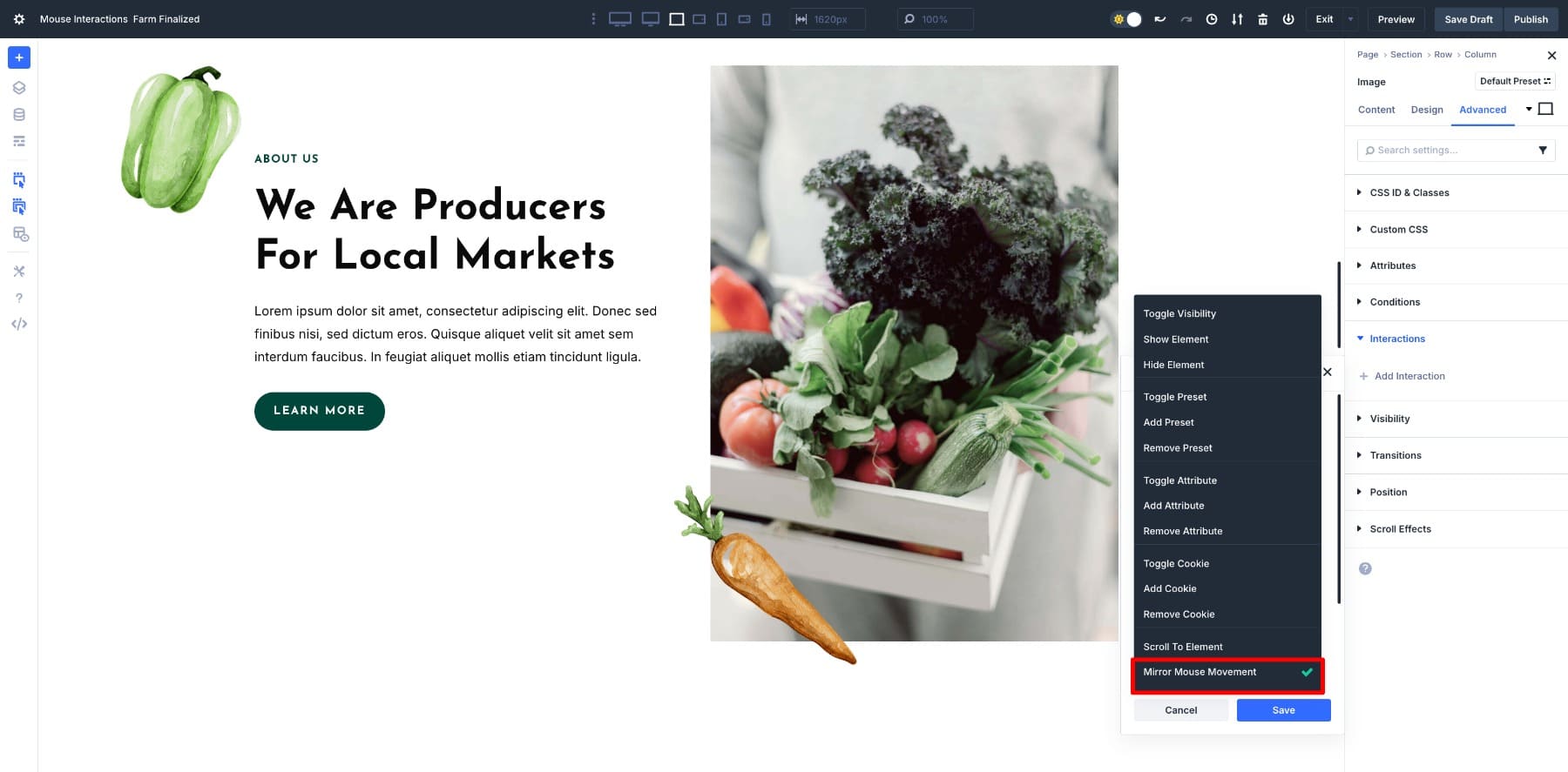 mirror mouse movement