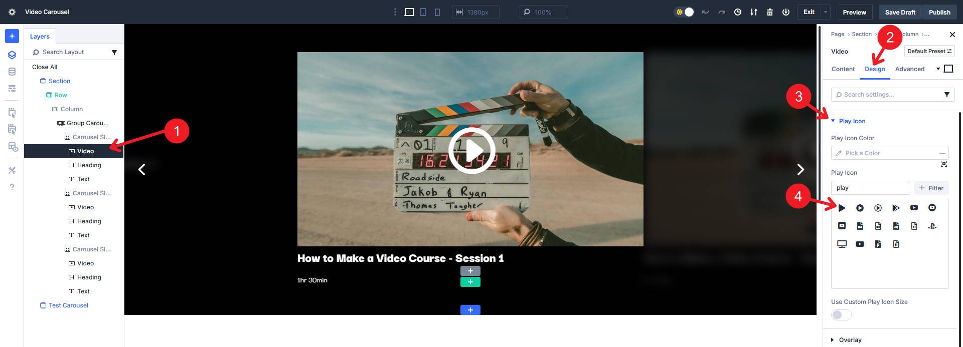 Adjust Video Play Icon