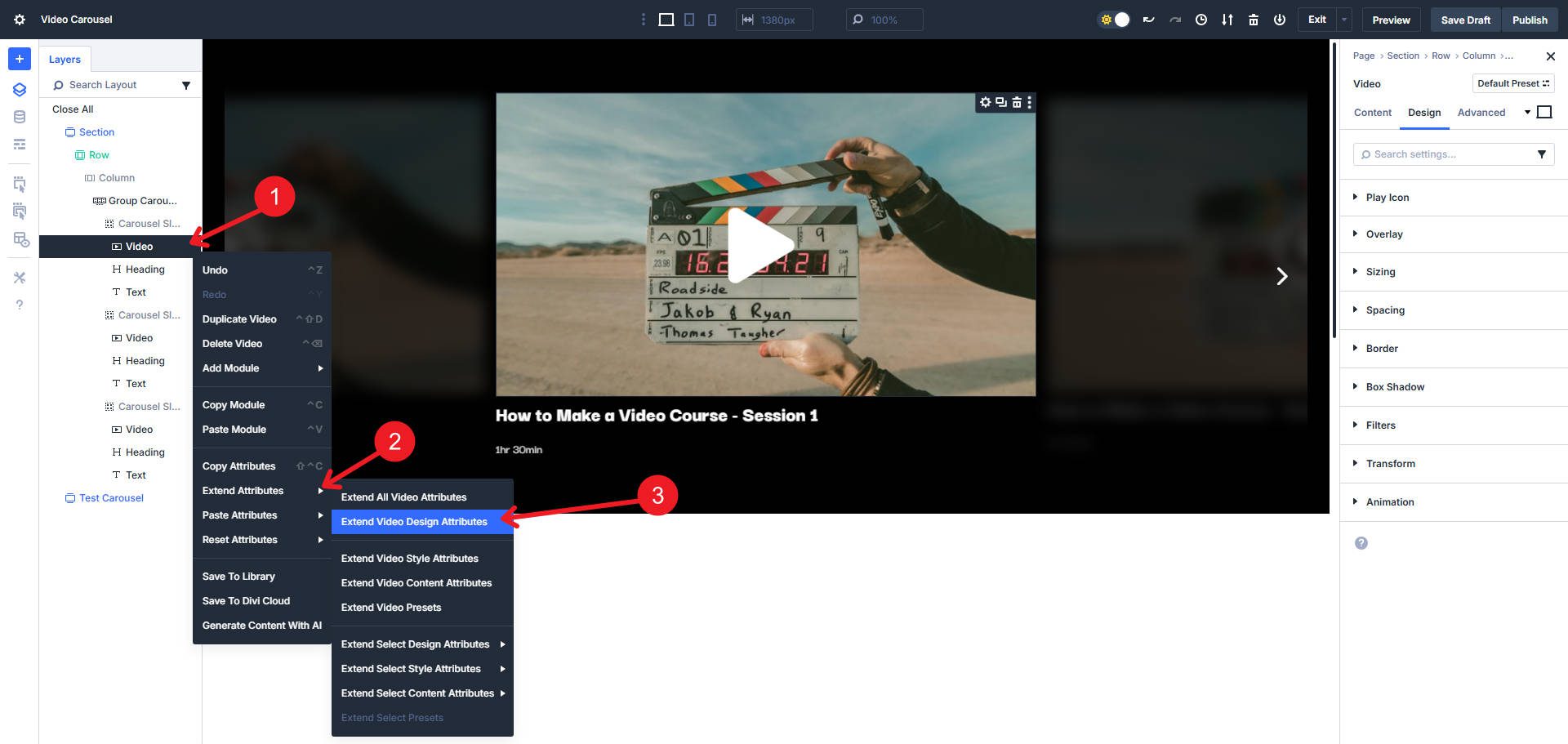 Extend Attributes From Video Module to the others