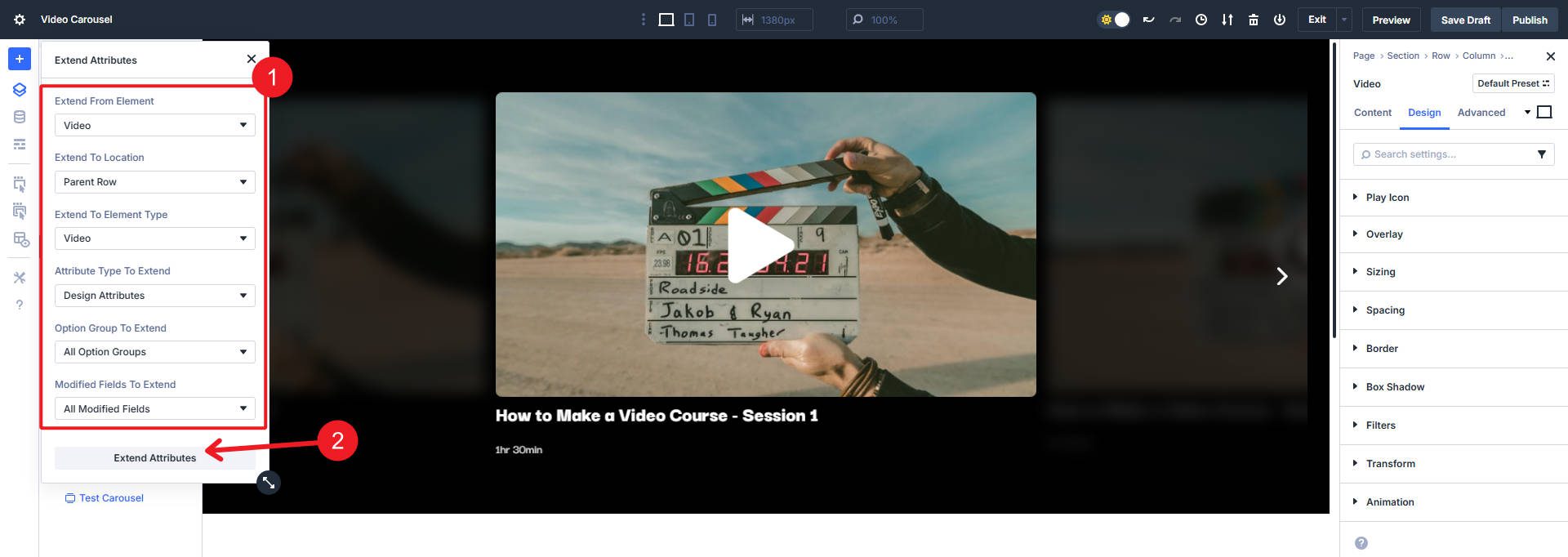 Extend Attributes Settings to Use