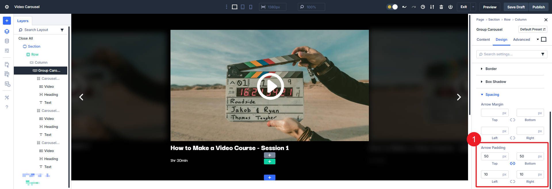 Set Padding Around the Arrows to increase clickable space