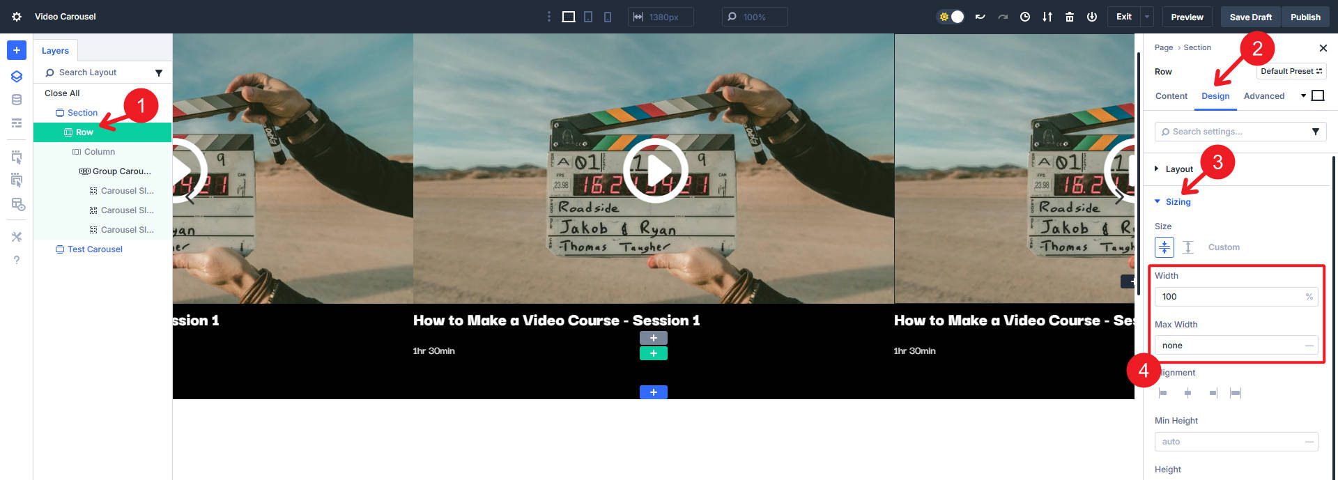 Widen Row to 100% Width and none max width
