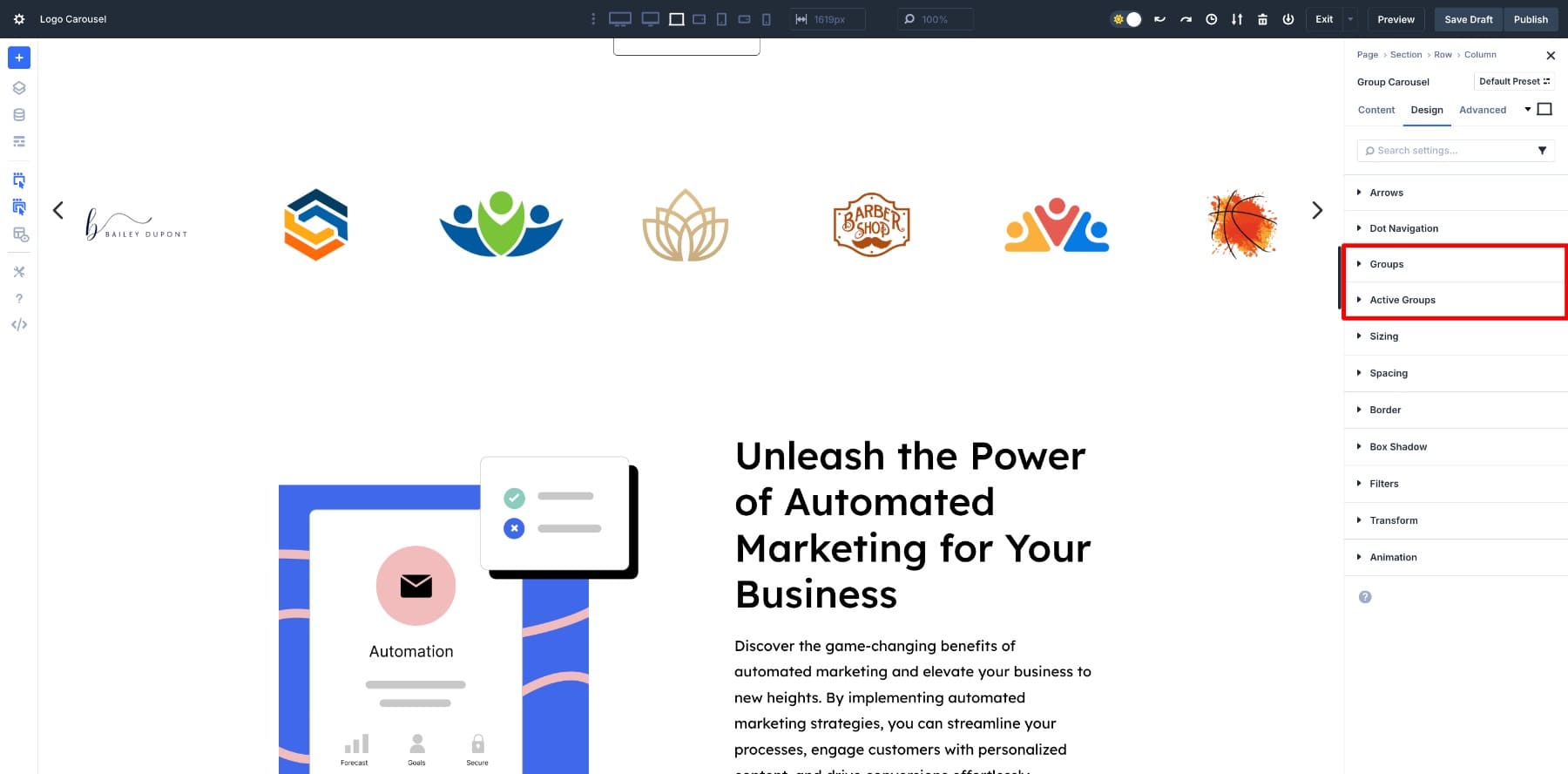 groups and active groups