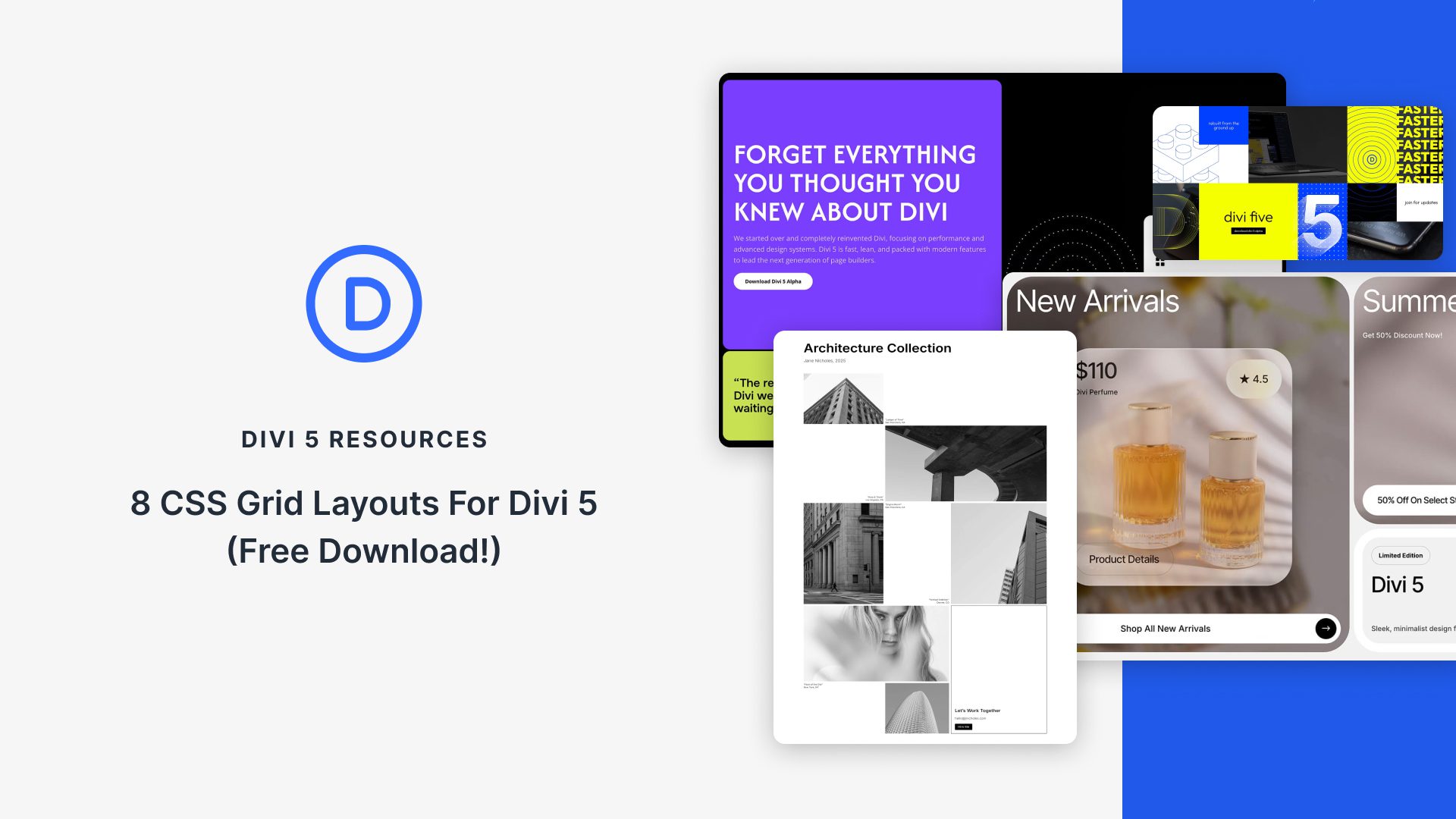 8 CSS Grid Layouts For Divi 5 (Free Download!)