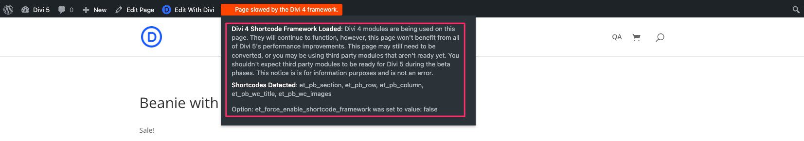 Backward Compatibility Mode Example Divi 5
