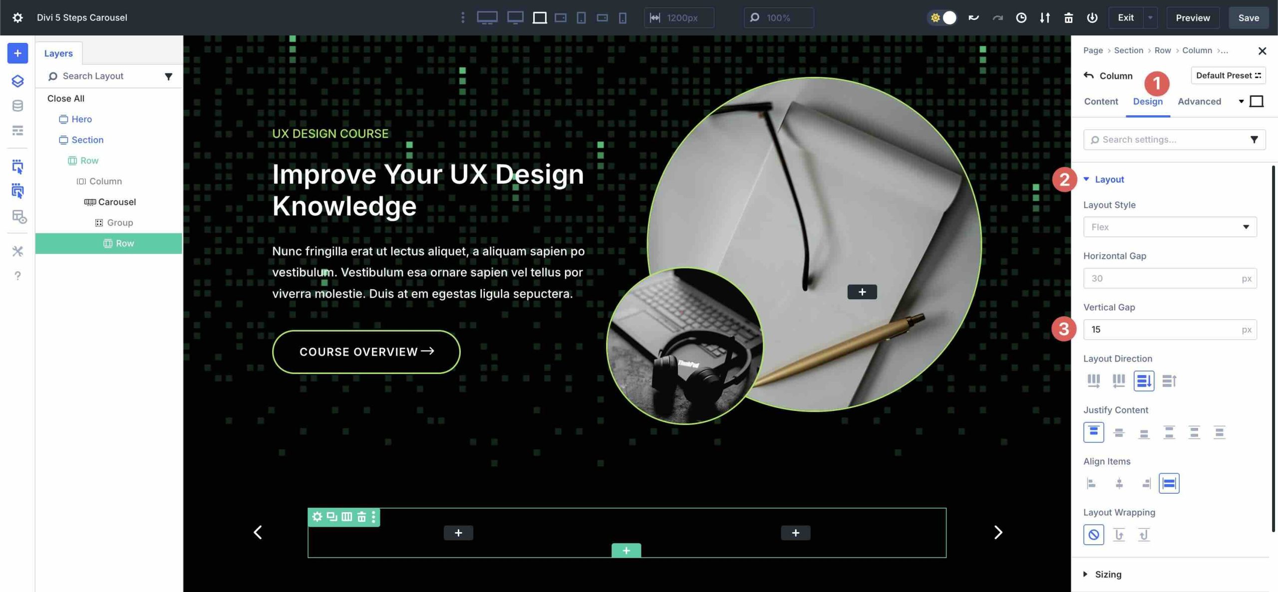 Steps Carousel with Divi 5