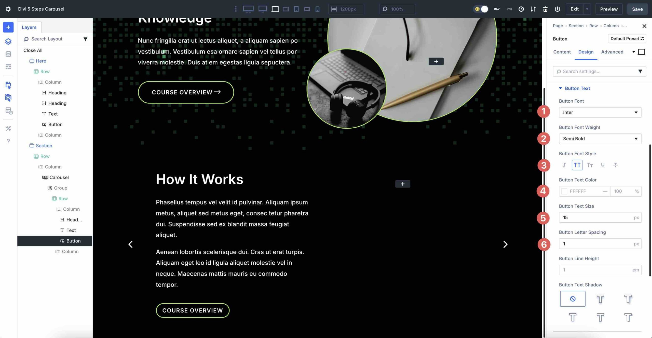 Steps Carousel with Divi 5