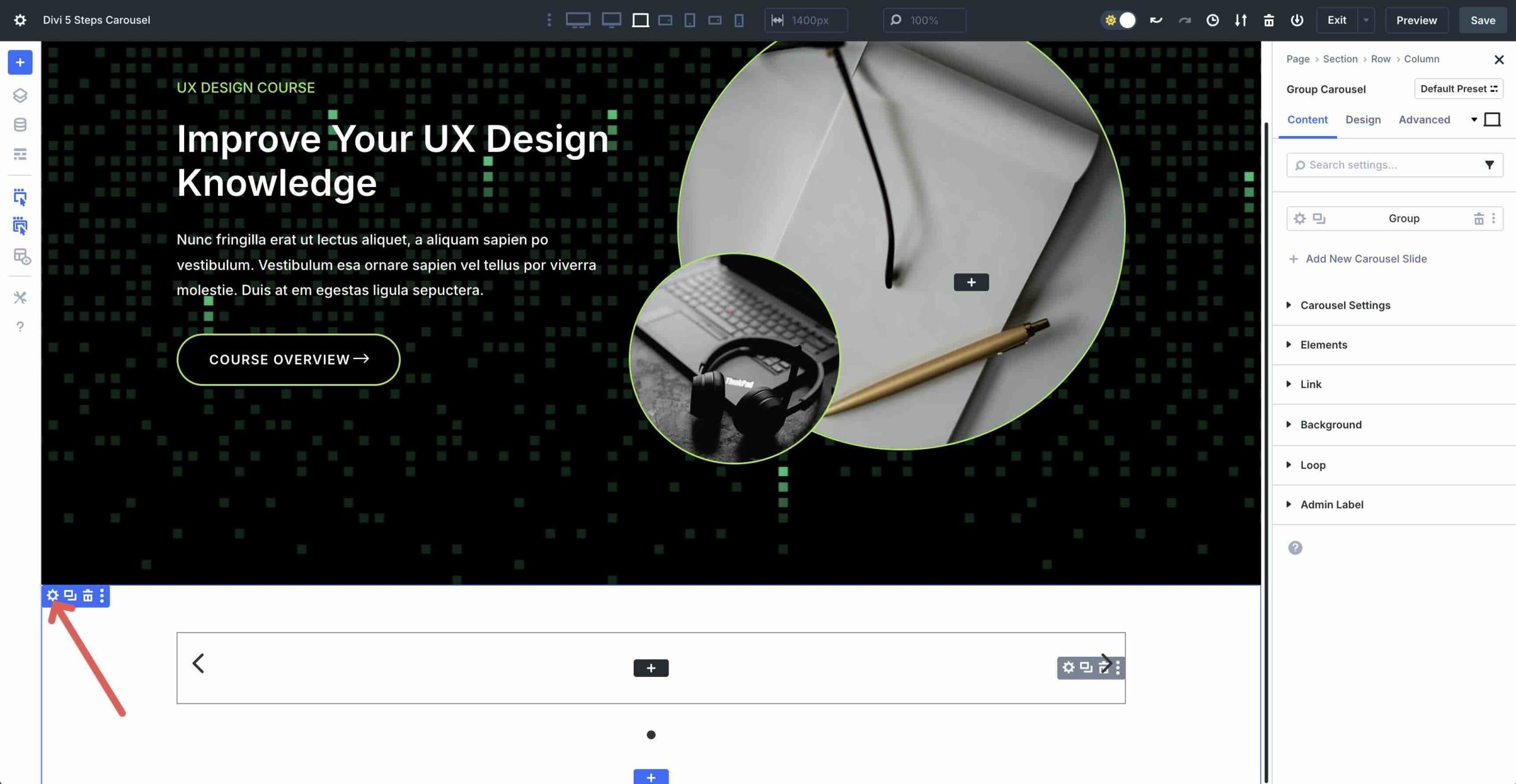 Steps Carousel with Divi 5