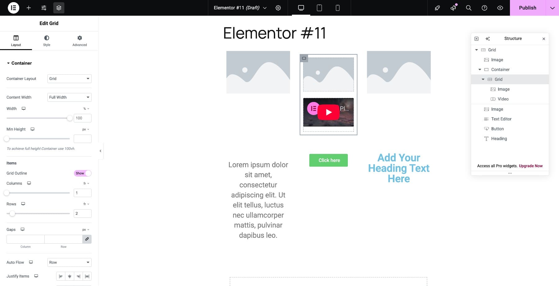 elementor layout