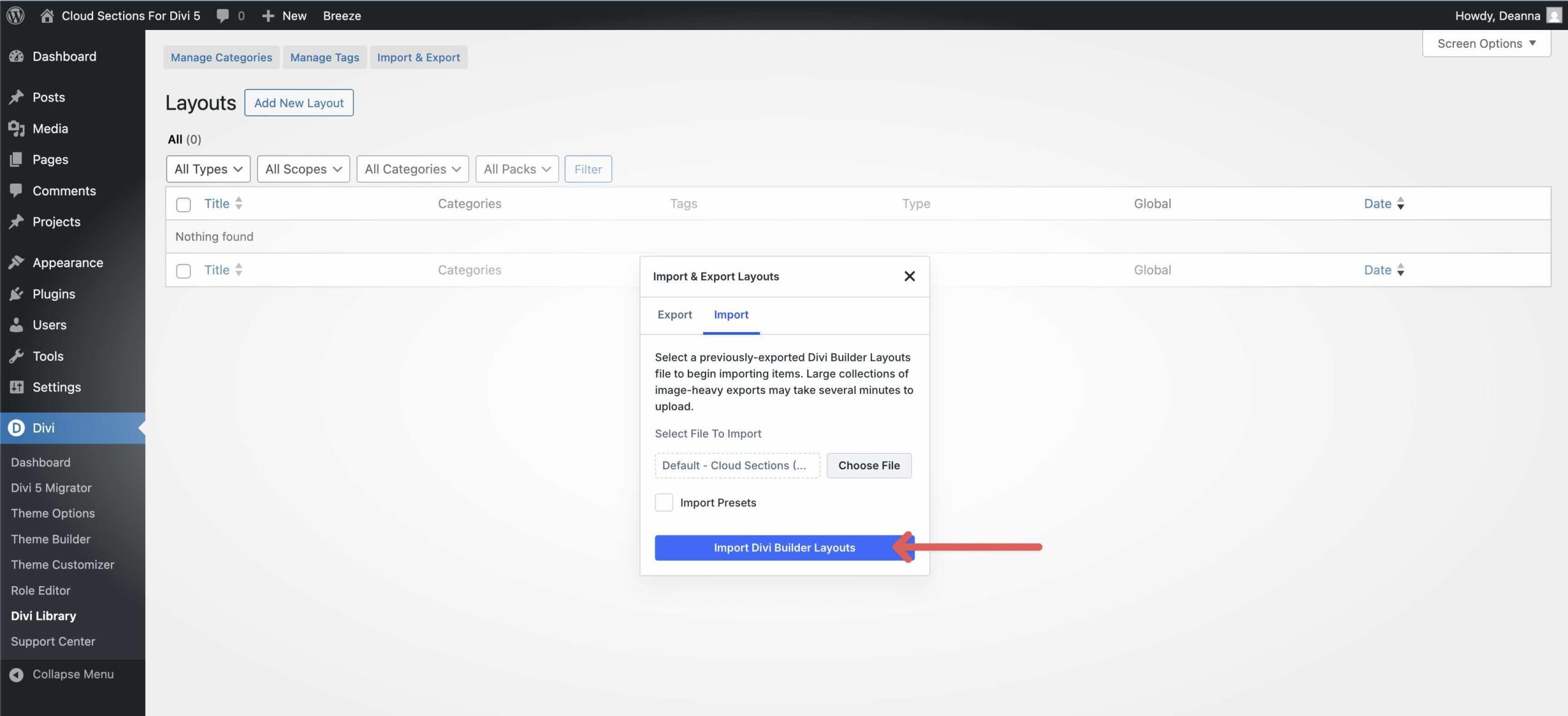 Cloud Sections For Divi 5
