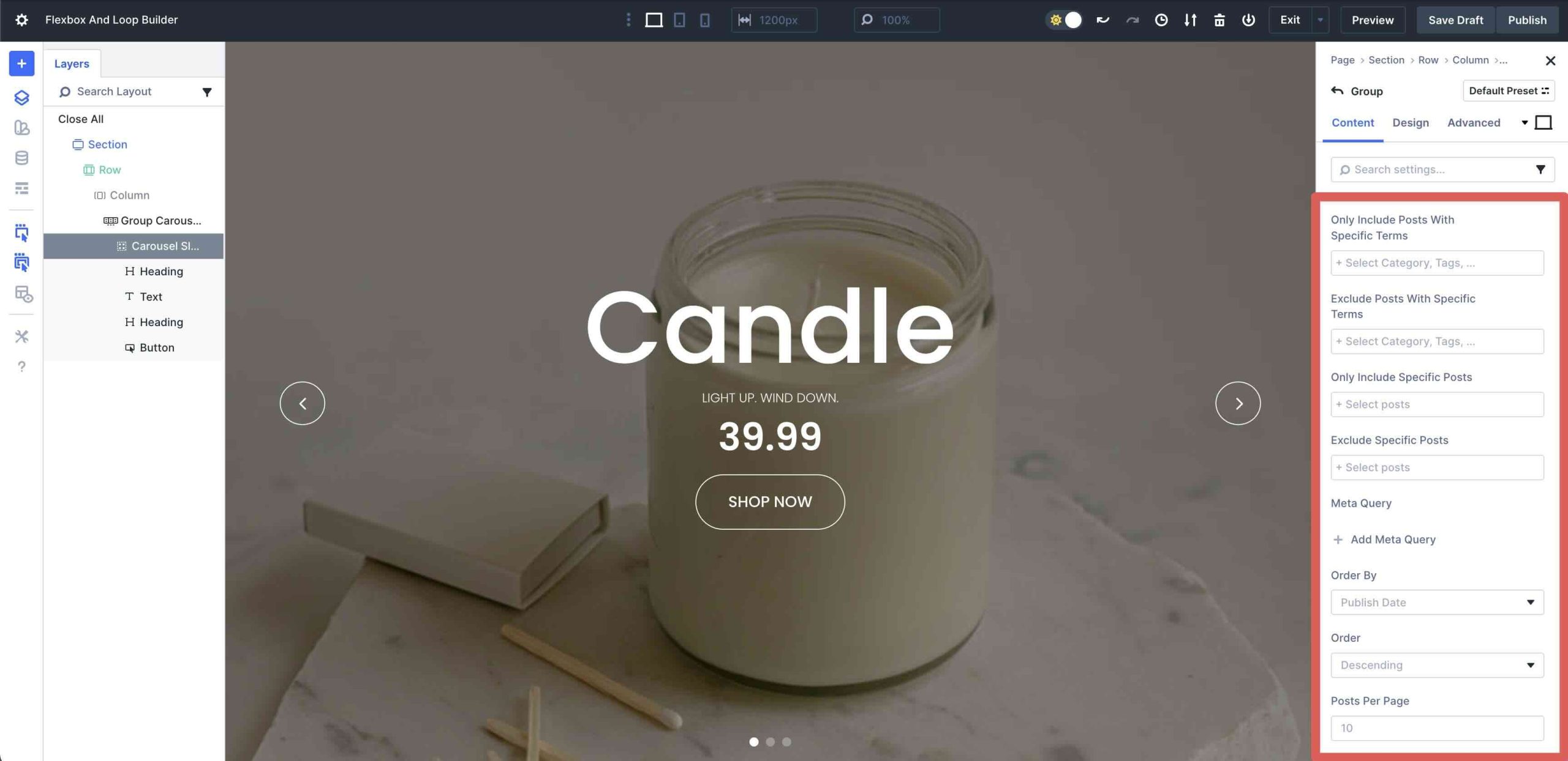 Flexbox & Loop Builder