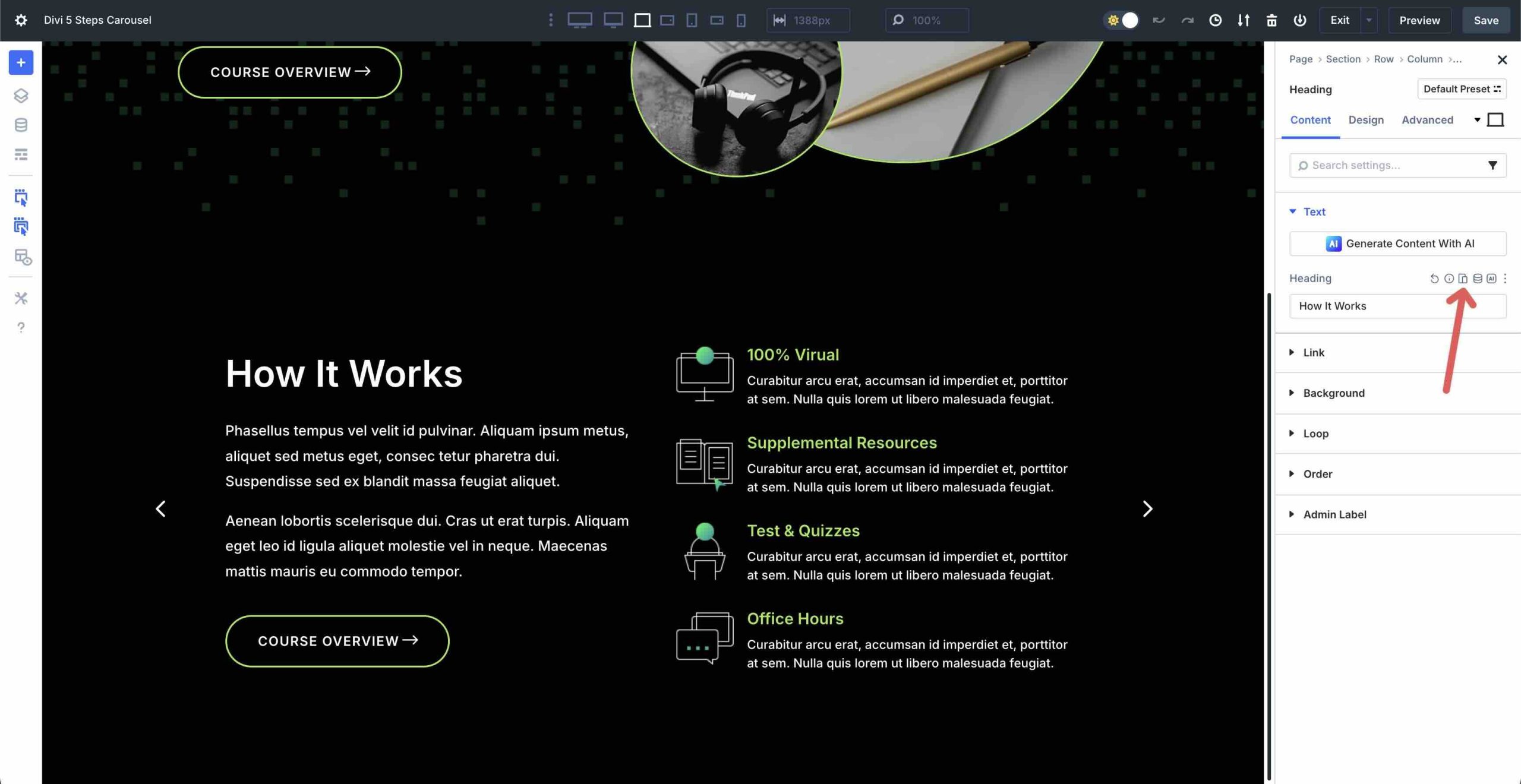 Steps Carousel with Divi 5
